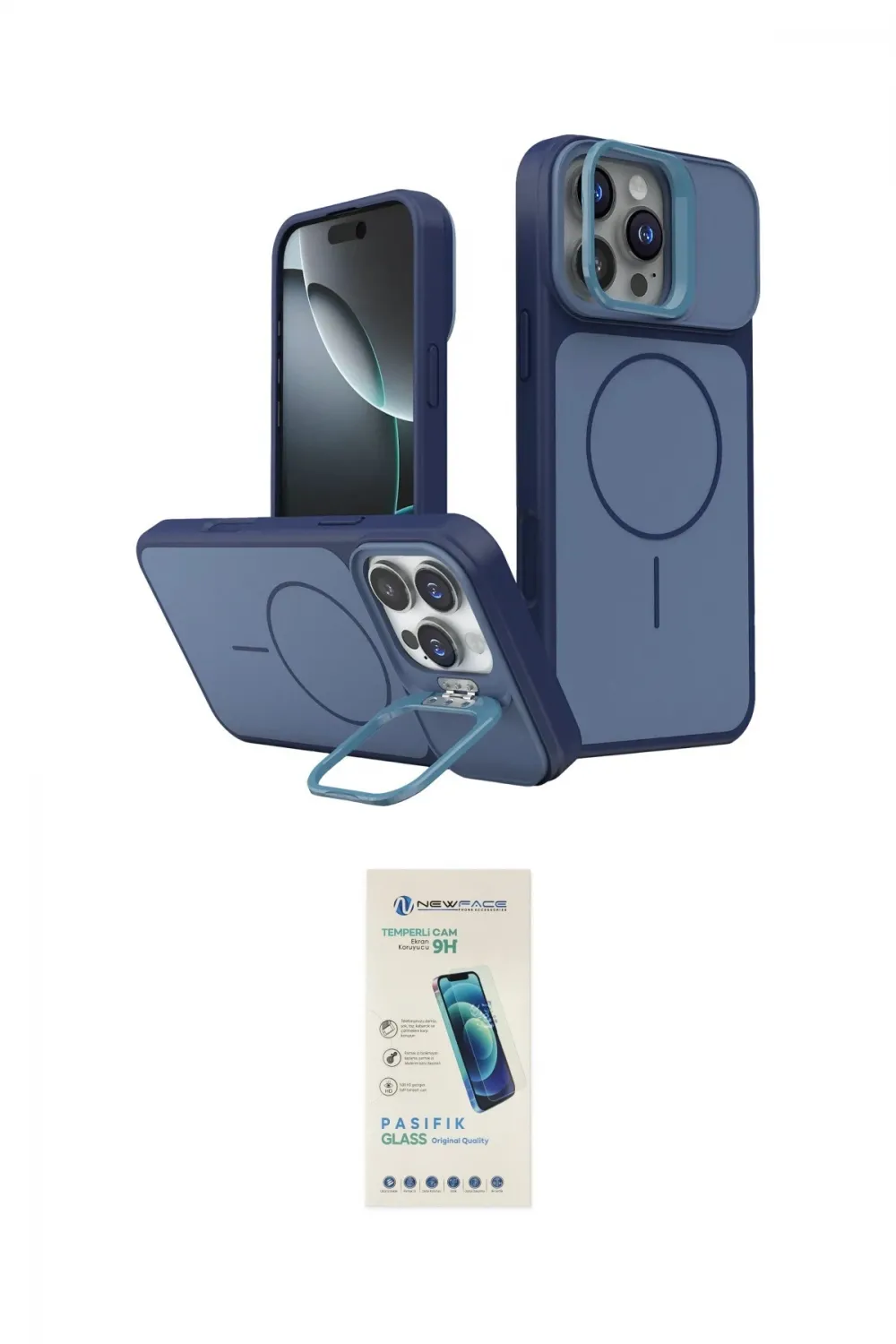 ieg™ iPhone 16 Pro Max Kılıf İz Modern Prime - Şeffaf Pasifik Cam Ekran Koruyucu