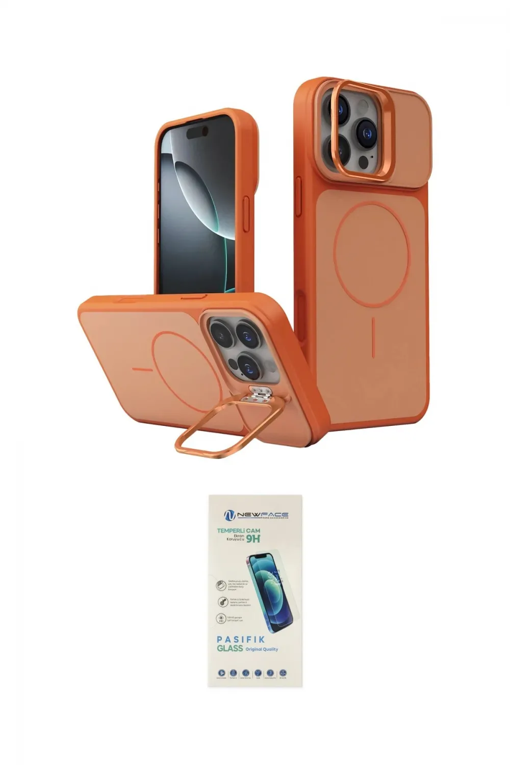 ieg™ iPhone 16 Pro Max Kılıf İz Modern Prime - Şeffaf Pasifik Cam Ekran Koruyucu