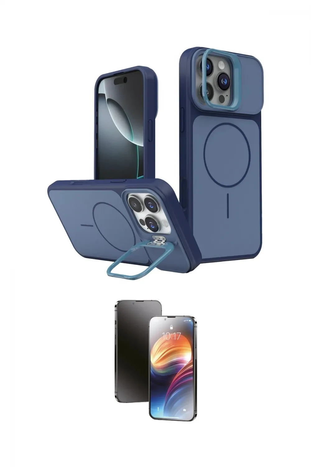 ieg™ iPhone 16 Pro Max Kılıf İz Modern Prime - Siyah 3D Antistatik Mat Seramik Nano Ekran Koruyucu