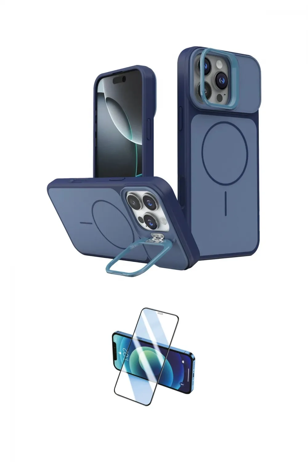 ieg™ iPhone 16 Pro Max Kılıf İz Modern Prime - Siyah 3D Antistatik Seramik Nano Ekran Koruyucu