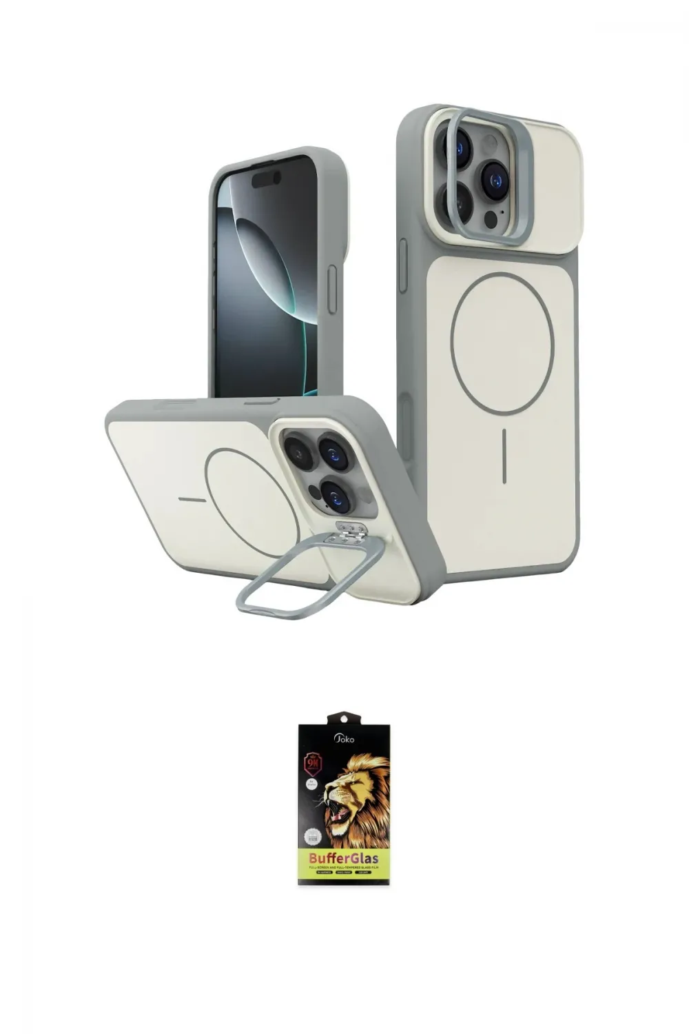 ieg™ iPhone 16 Pro Max Kılıf İz Modern Prime - Siyah Buffer Cam Ekran Koruyucu