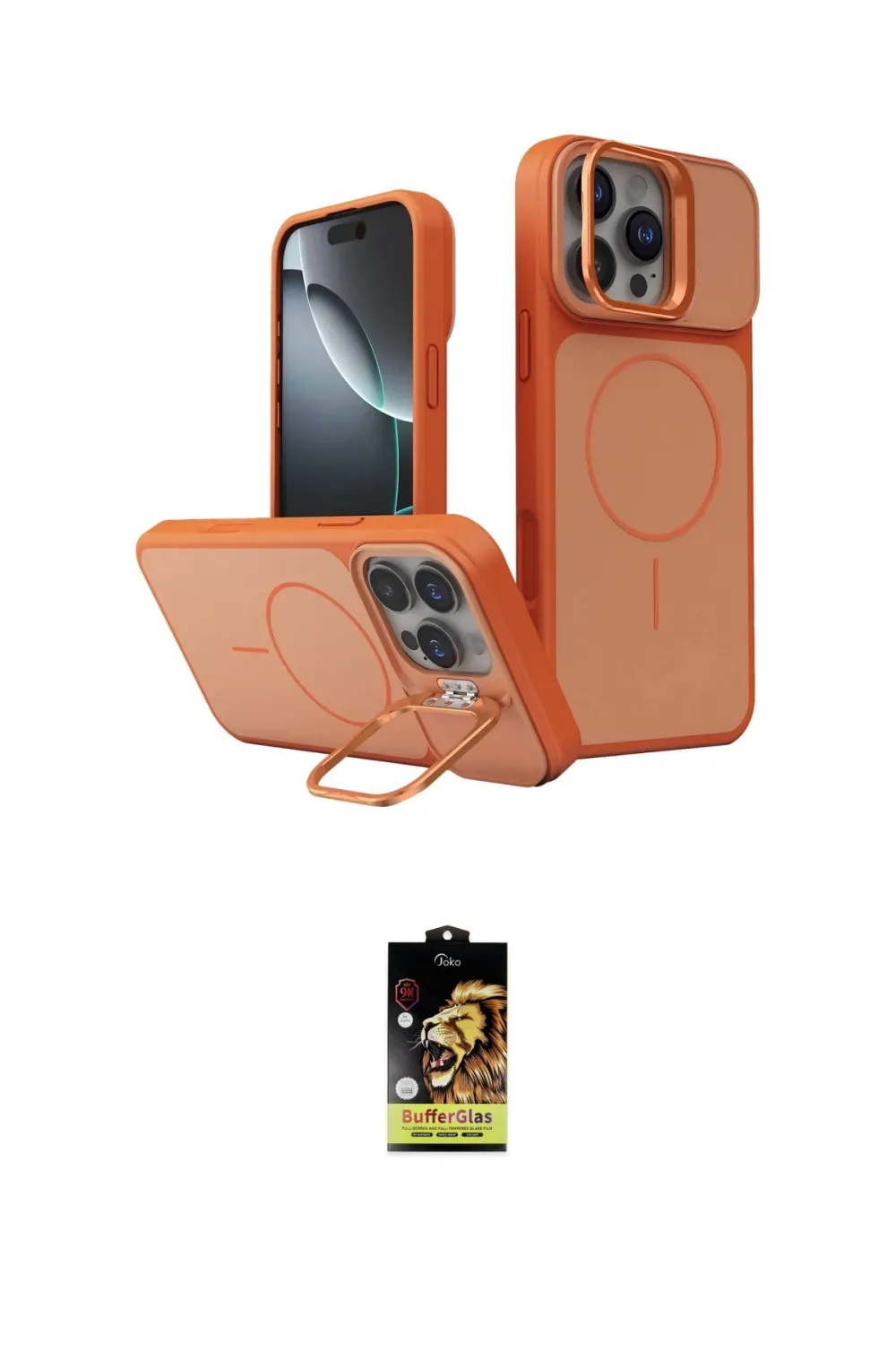 ieg™ iPhone 16 Pro Max Kılıf İz Modern Prime - Siyah Buffer Cam Ekran Koruyucu