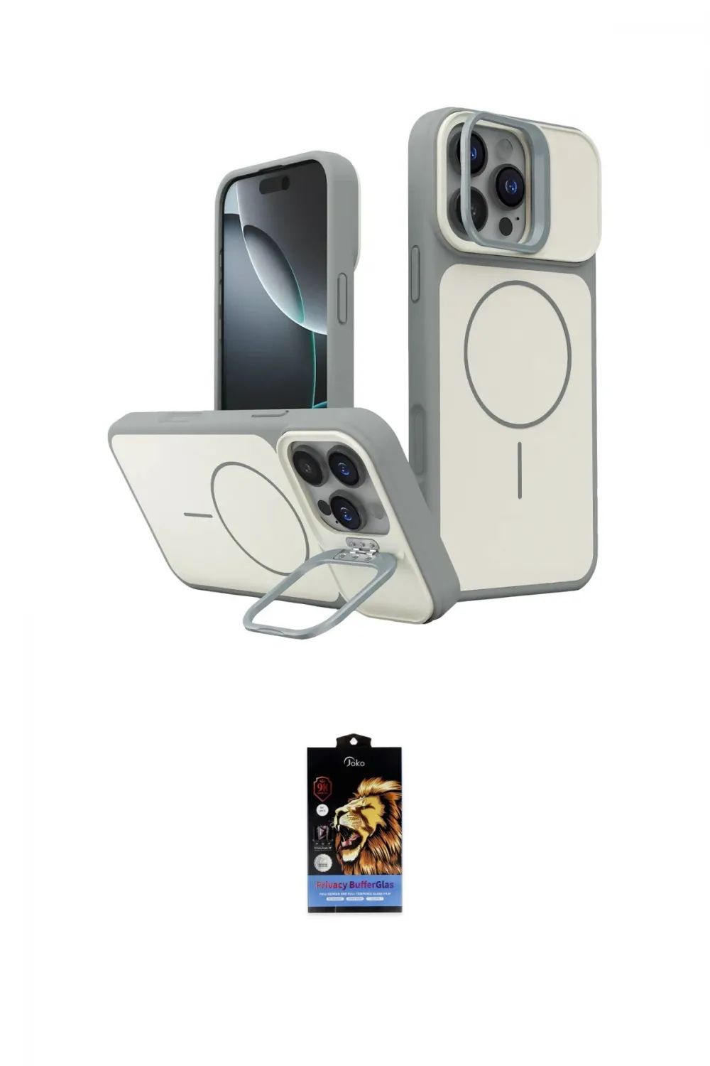 ieg™ iPhone 16 Pro Max Kılıf İz Modern Prime - Siyah Buffer Hayalet Cam Ekran Koruyucu