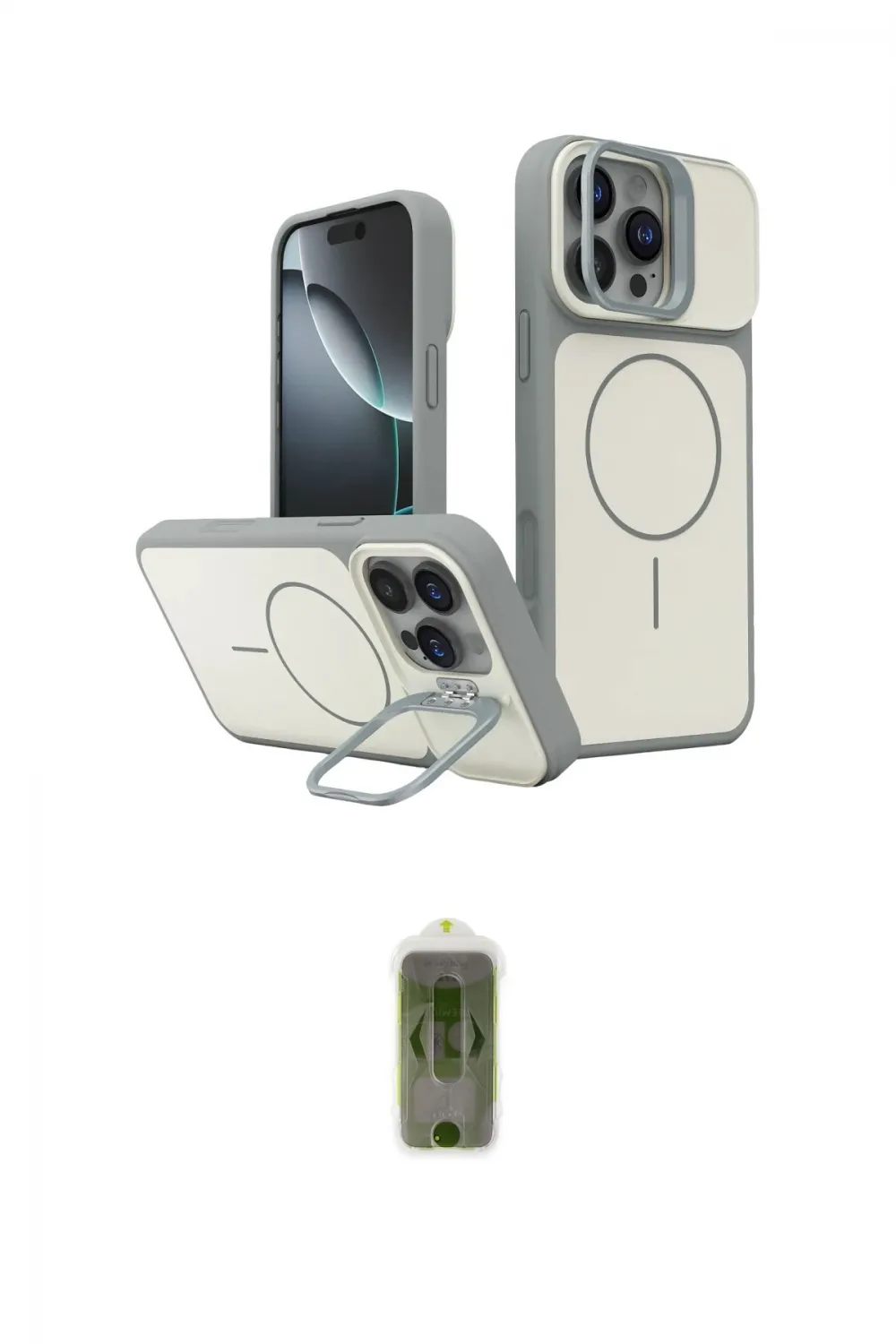 ieg™ iPhone 16 Pro Max Kılıf İz Modern Prime - Siyah Joko Magic 5D Hayalet Cam
