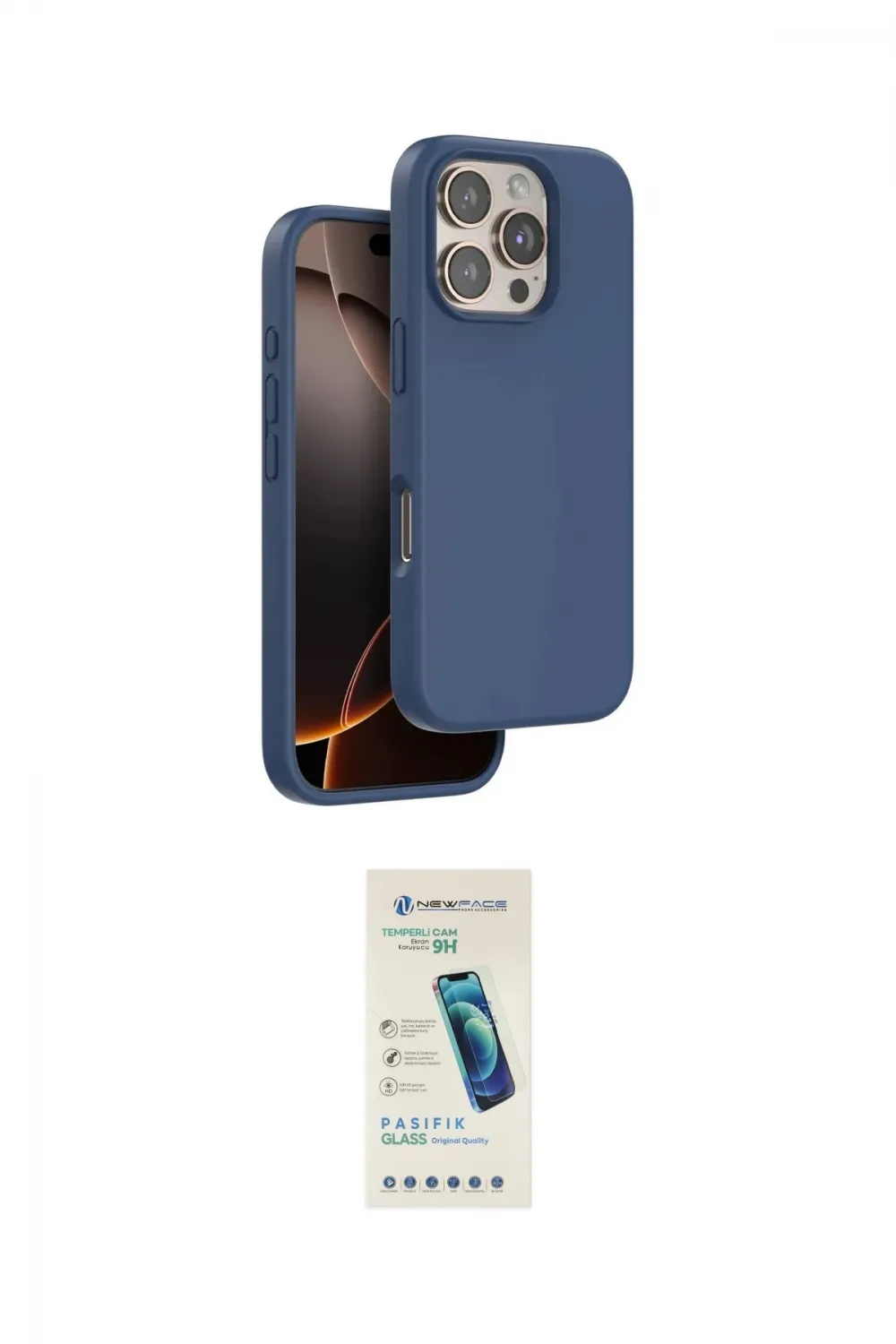ieg™ iPhone 16 Pro Max Kılıf Kıvılcım Çizgi Serisi - Şeffaf Pasifik Cam Ekran Koruyucu