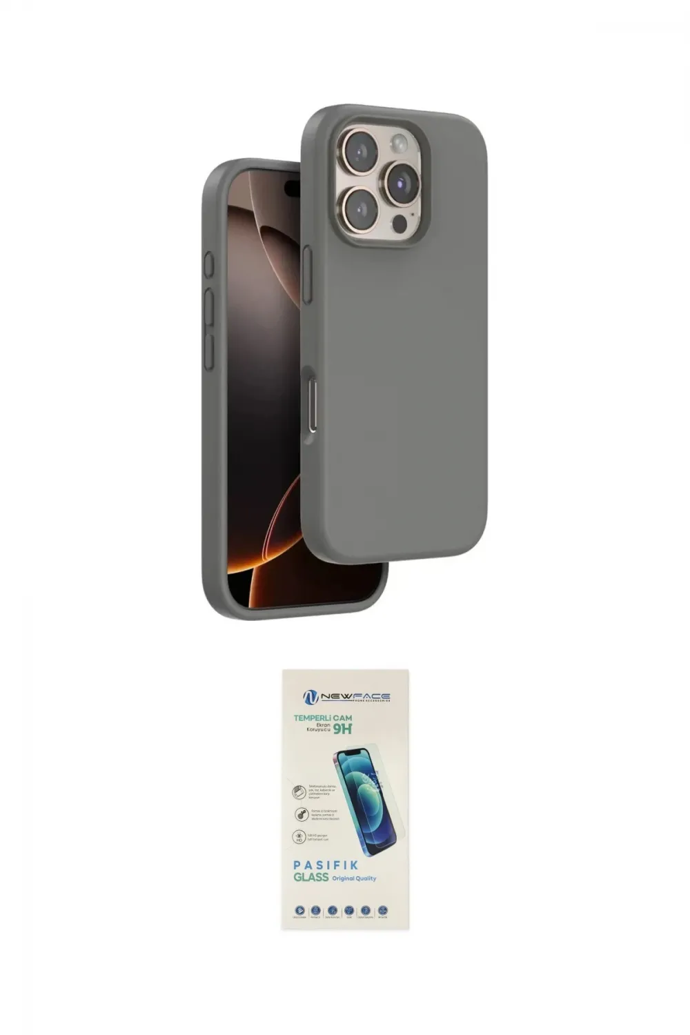 ieg™ iPhone 16 Pro Max Kılıf Kıvılcım Çizgi Serisi - Şeffaf Pasifik Cam Ekran Koruyucu