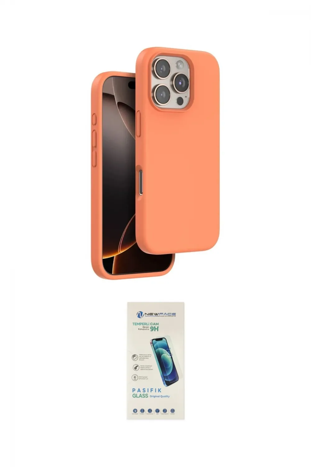 ieg™ iPhone 16 Pro Max Kılıf Kıvılcım Çizgi Serisi - Şeffaf Pasifik Cam Ekran Koruyucu