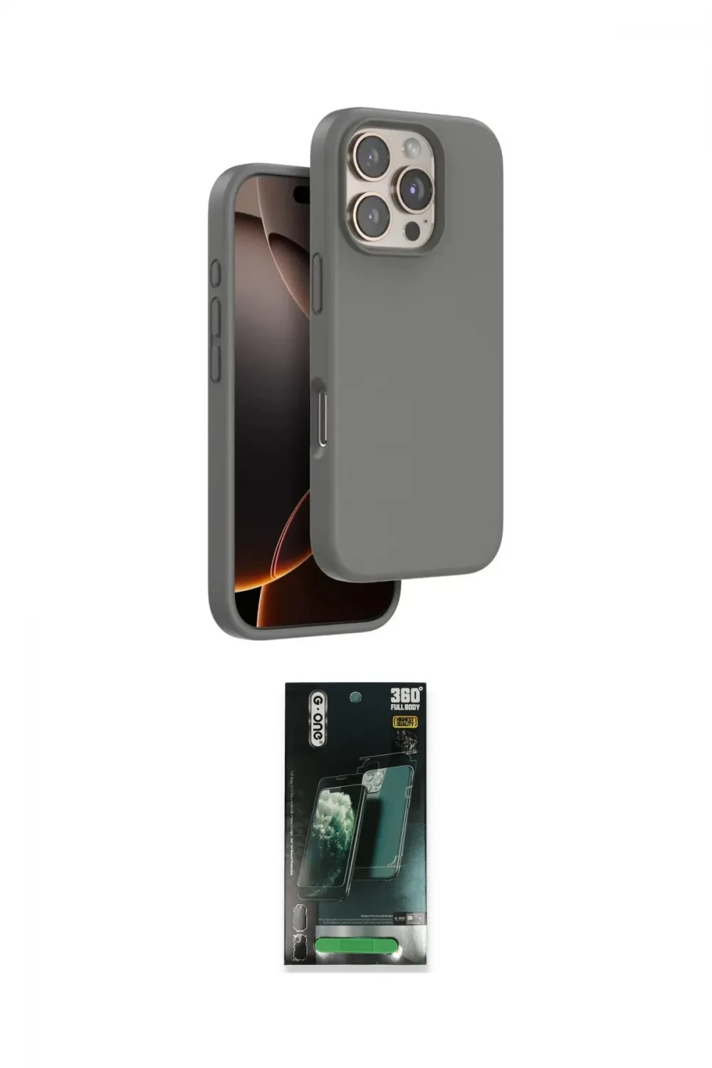 ieg™ iPhone 16 Pro Max Kılıf Kıvılcım Çizgi Serisi - Siyah 360 Mat Full Body Arka Koruyucu
