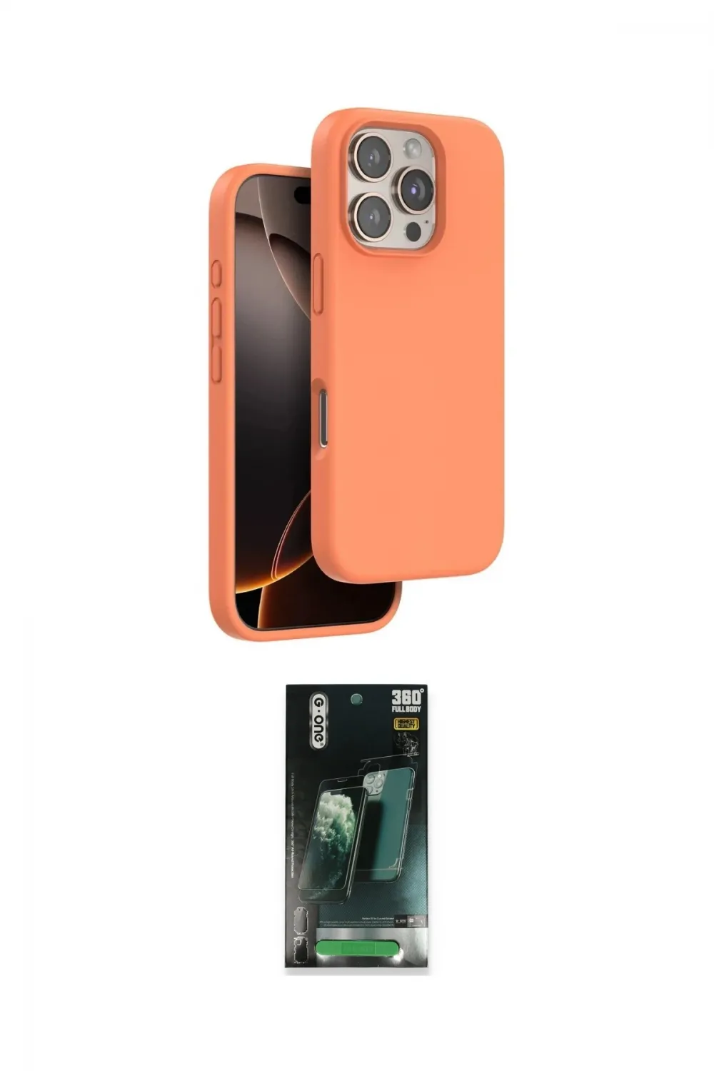 ieg™ iPhone 16 Pro Max Kılıf Kıvılcım Çizgi Serisi - Siyah 360 Mat Full Body Arka Koruyucu