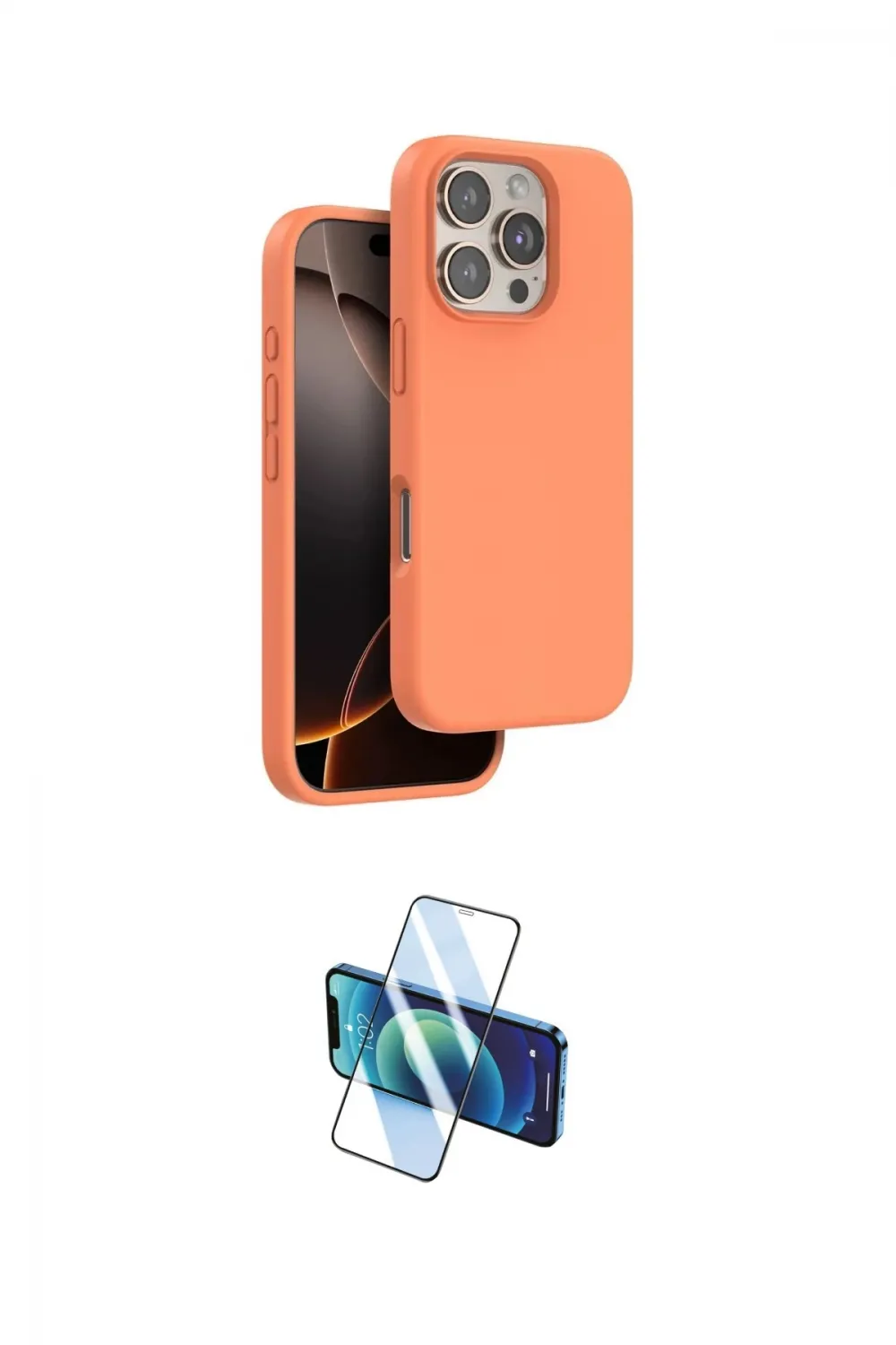 ieg™ iPhone 16 Pro Max Kılıf Kıvılcım Çizgi Serisi - Siyah 3D Antistatik Seramik Nano Ekran Koruyucu