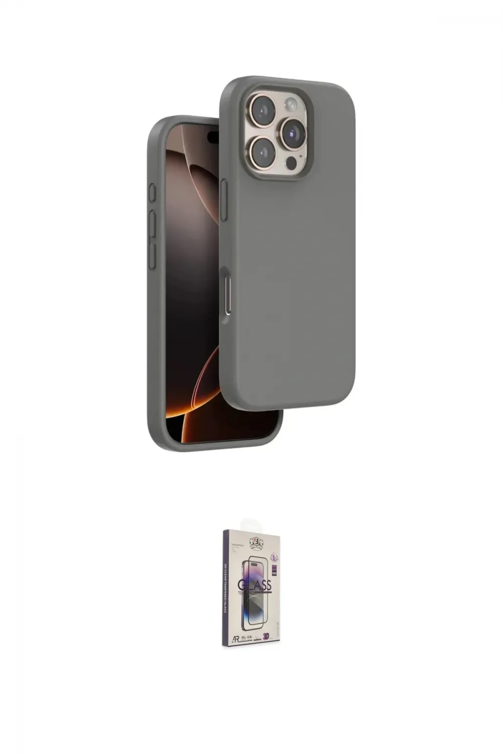 ieg™ iPhone 16 Pro Max Kılıf Kıvılcım Çizgi Serisi - Siyah Bilvis 3D Cam Ekran Koruyucu