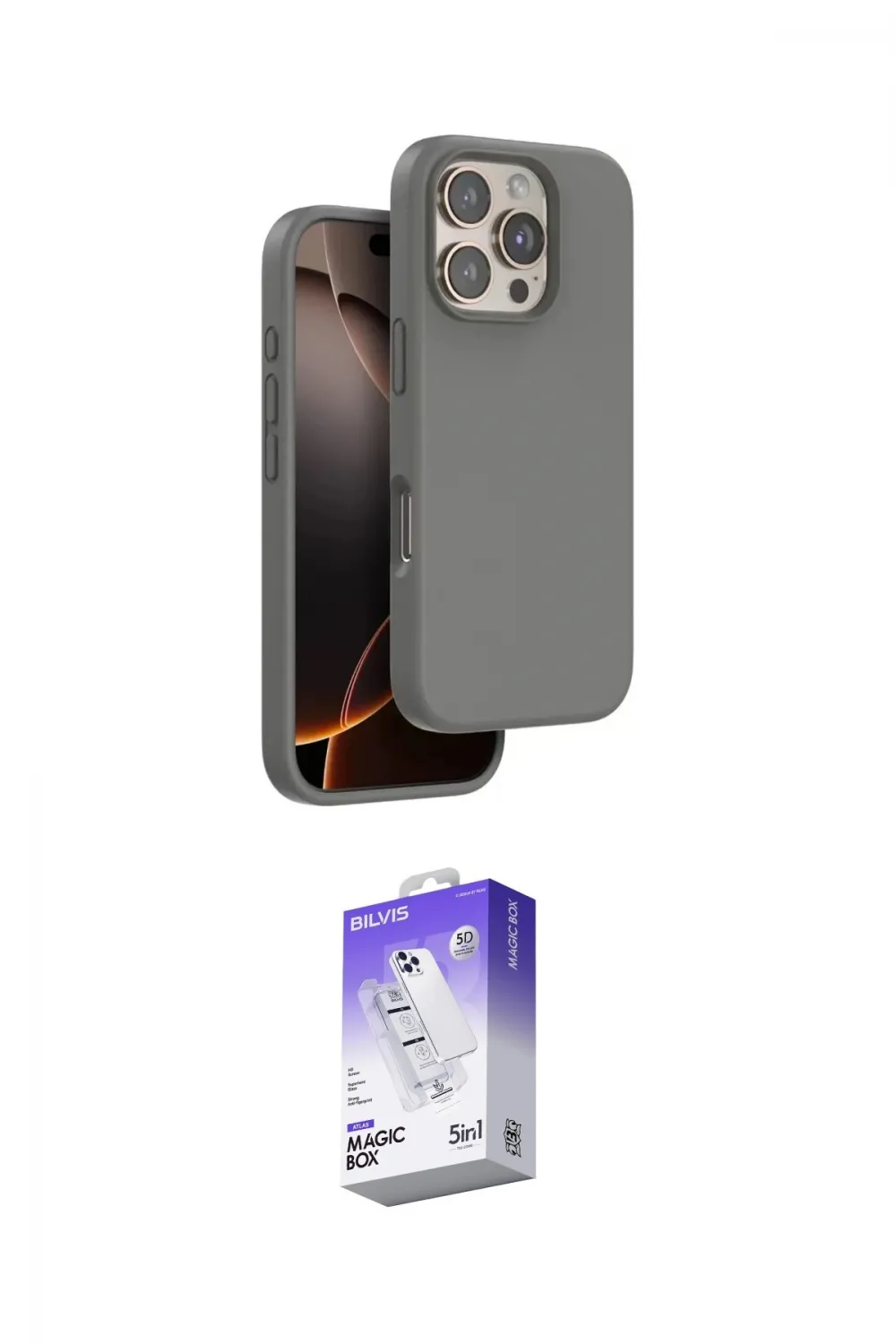 ieg™ iPhone 16 Pro Max Kılıf Kıvılcım Çizgi Serisi - Siyah Bilvis 5in1 3D Magic Cam Ekran Koruyucu