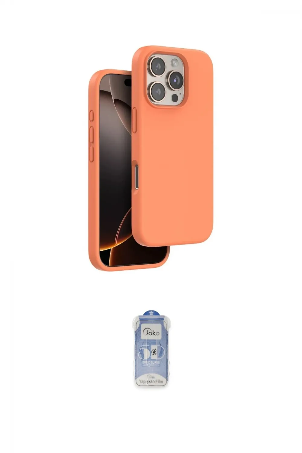 ieg™ iPhone 16 Pro Max Kılıf Kıvılcım Çizgi Serisi - Siyah Joko Magic 5D Cam