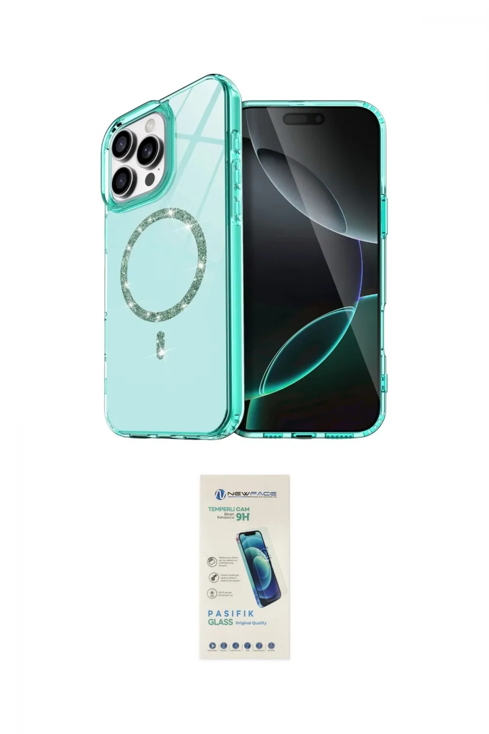 ieg™ iPhone 16 Pro Max Kılıf Kıvılcım Form Prime - Şeffaf Pasifik Cam Ekran Koruyucu