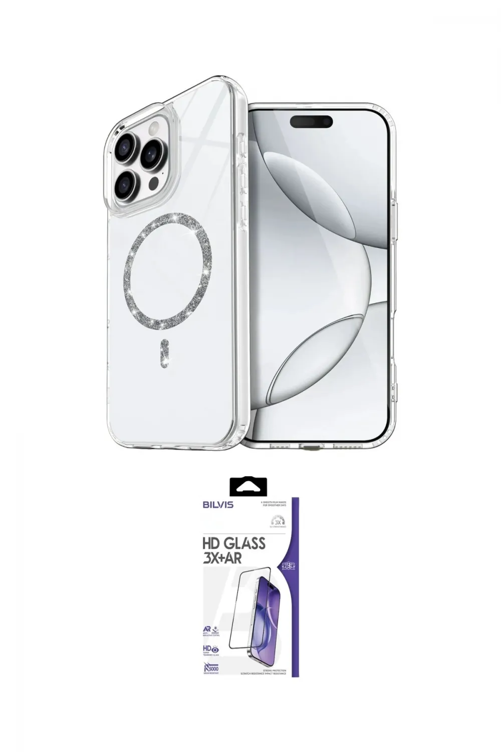 ieg™ iPhone 16 Pro Max Kılıf Kıvılcım Form Prime - Siyah Bilvis 3X AR HD Cam Ekran Koruyucu