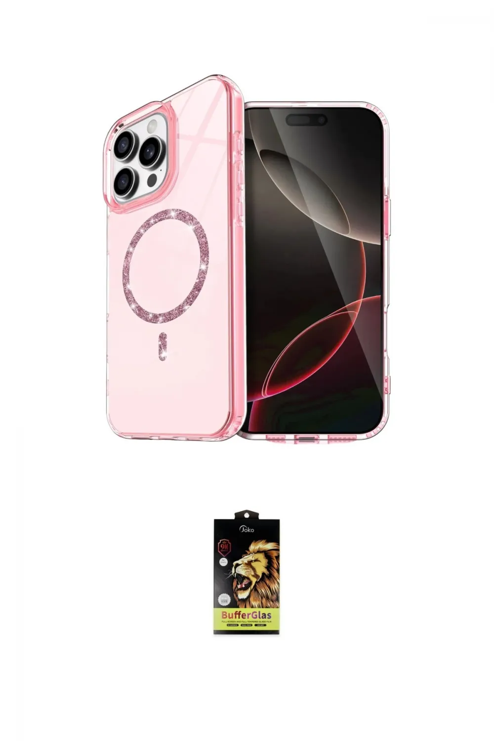 ieg™ iPhone 16 Pro Max Kılıf Kıvılcım Form Prime - Siyah Buffer Cam Ekran Koruyucu