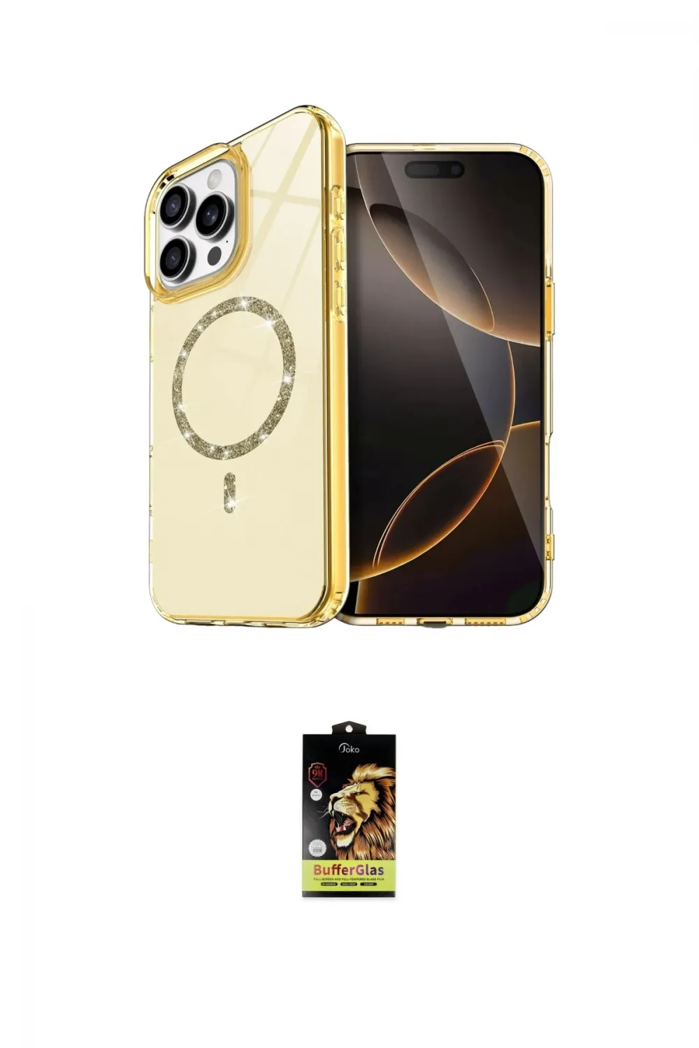 ieg™ iPhone 16 Pro Max Kılıf Kıvılcım Form Prime - Siyah Buffer Cam Ekran Koruyucu