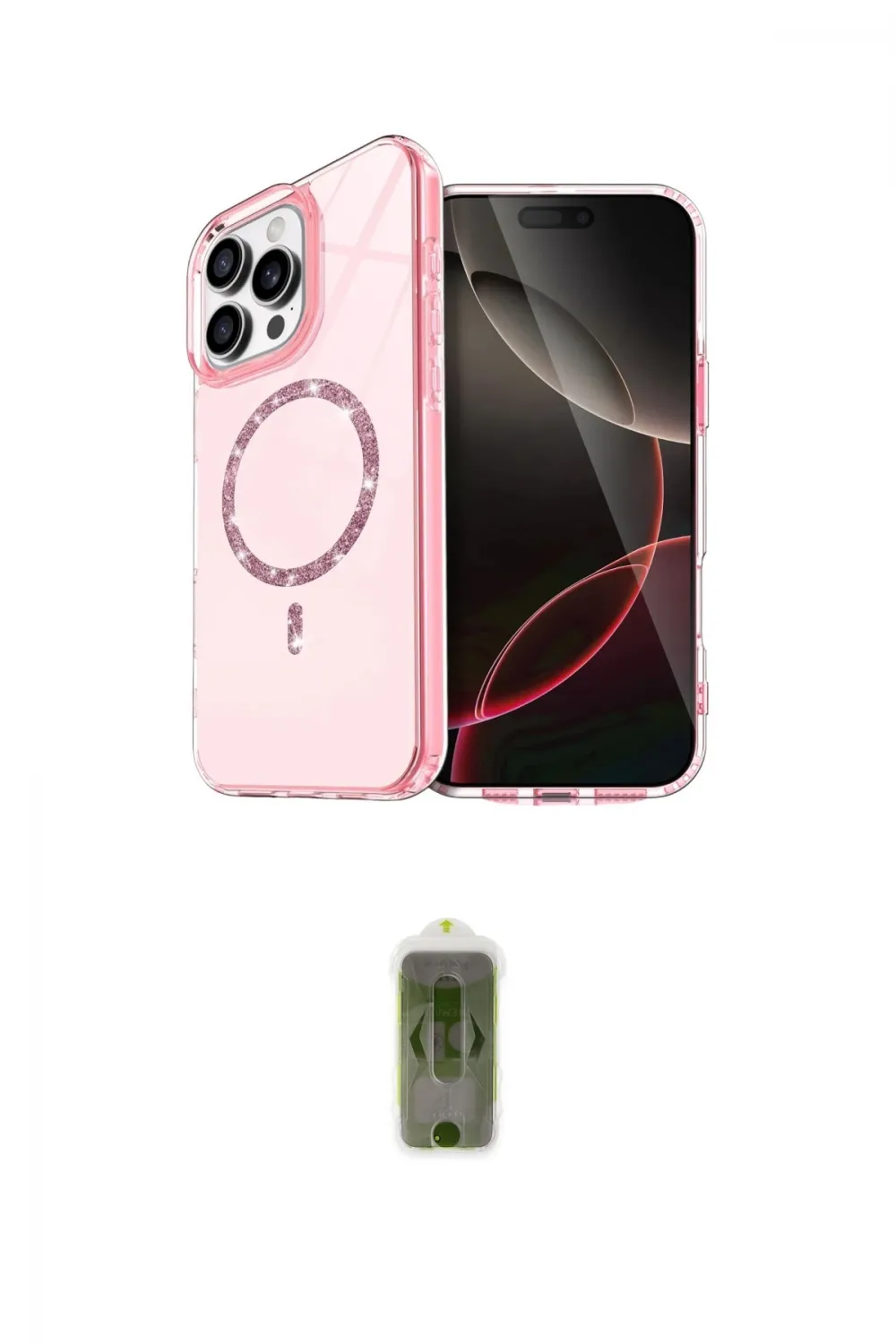 ieg™ iPhone 16 Pro Max Kılıf Kıvılcım Form Prime - Siyah Joko Magic 5D Hayalet Cam