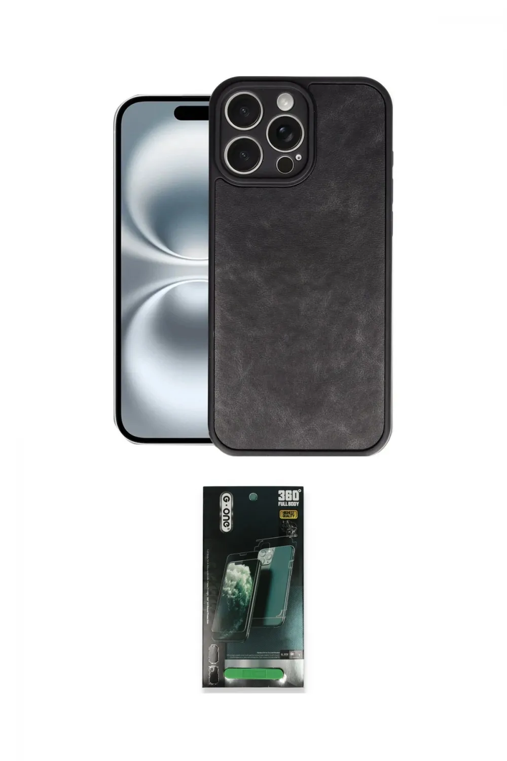 ieg™ iPhone 16 Pro Max Kılıf Kıvılcım Işık Serisi - Siyah 360 Mat Full Body Arka Koruyucu