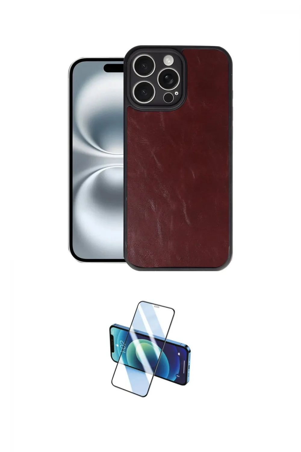 ieg™ iPhone 16 Pro Max Kılıf Kıvılcım Işık Serisi - Siyah 3D Antistatik Cam Ekran Koruyucu