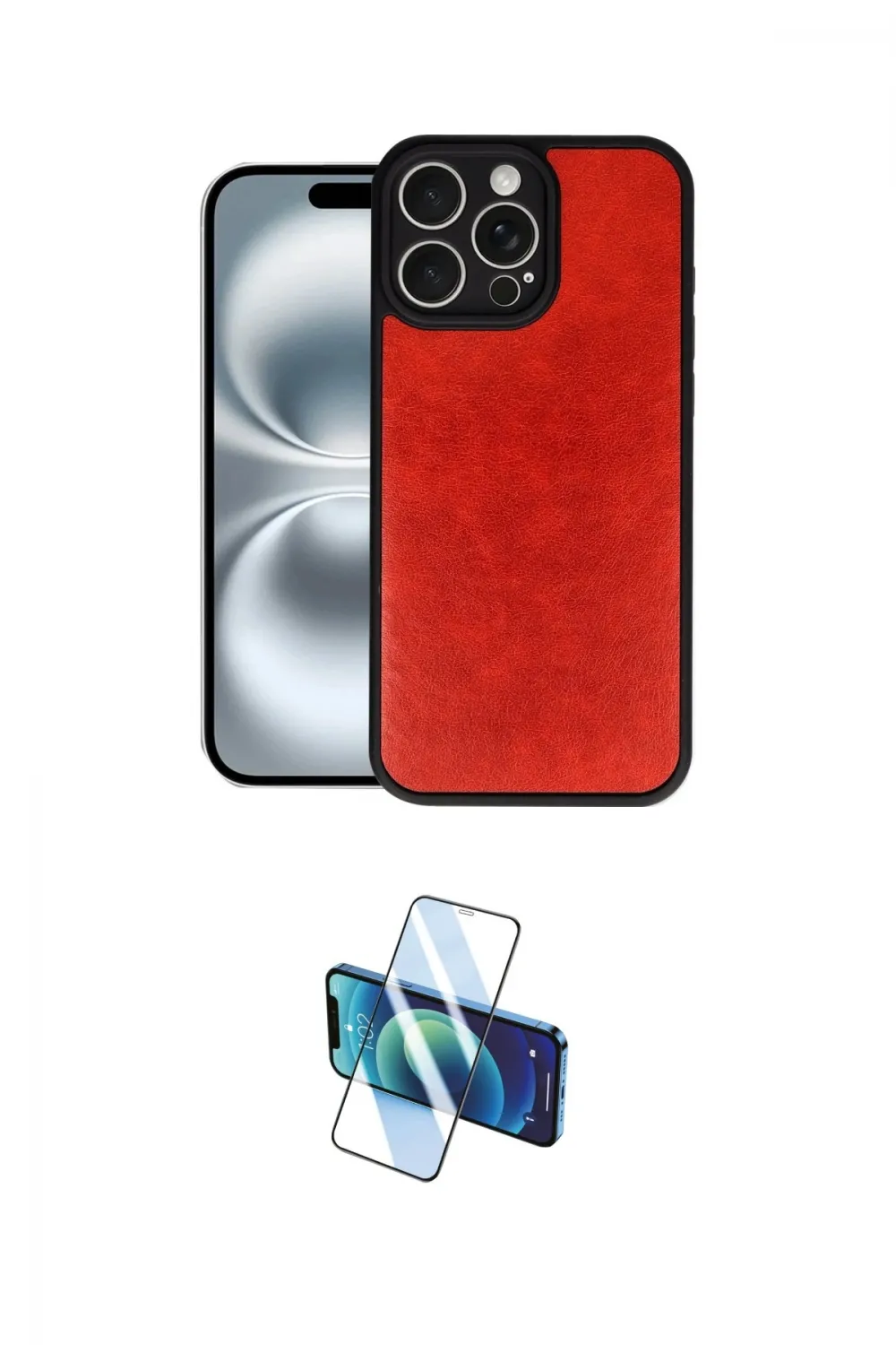 ieg™ iPhone 16 Pro Max Kılıf Kıvılcım Işık Serisi - Siyah 3D Antistatik Seramik Nano Ekran Koruyucu