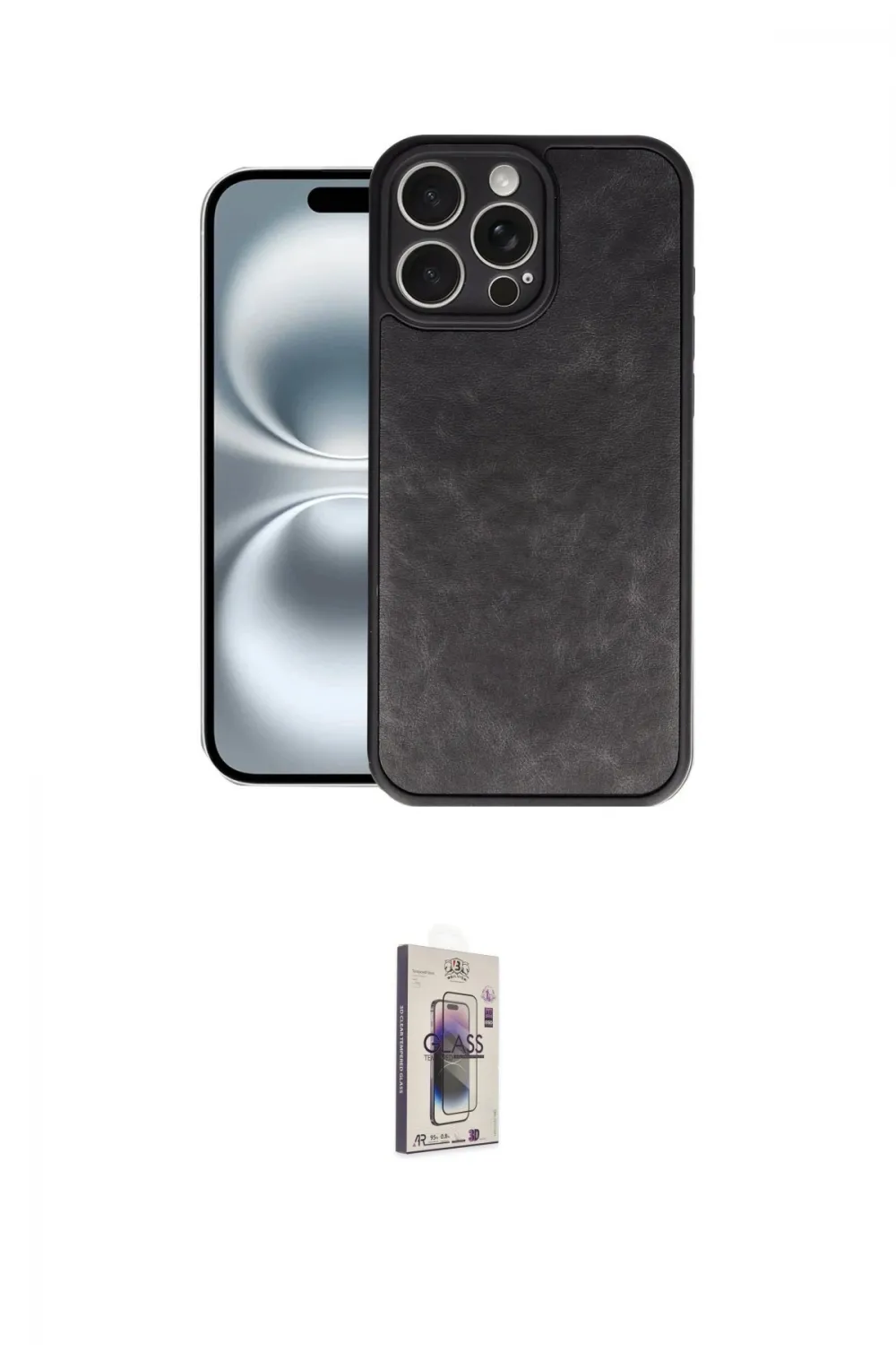 ieg™ iPhone 16 Pro Max Kılıf Kıvılcım Işık Serisi - Siyah Bilvis 3D Cam Ekran Koruyucu