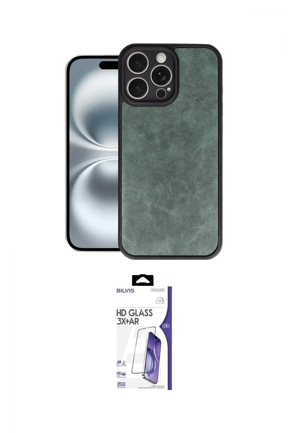 ieg™ iPhone 16 Pro Max Kılıf Kıvılcım Işık Serisi - Siyah Bilvis 3X AR HD Cam Ekran Koruyucu