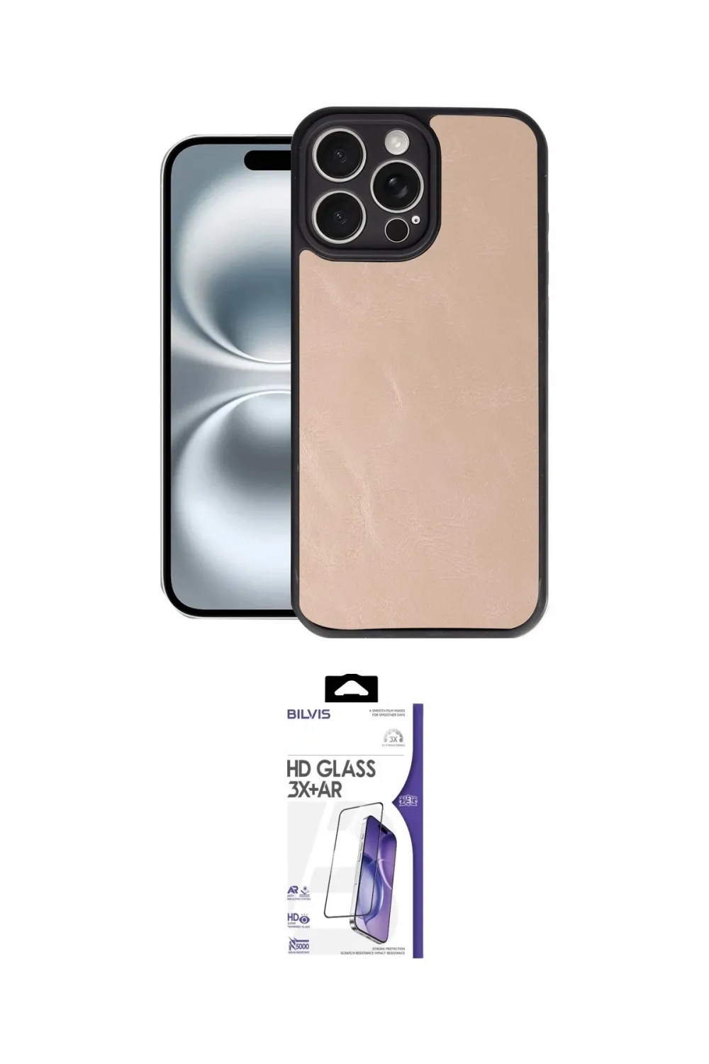 ieg™ iPhone 16 Pro Max Kılıf Kıvılcım Işık Serisi - Siyah Bilvis 3X AR HD Cam Ekran Koruyucu