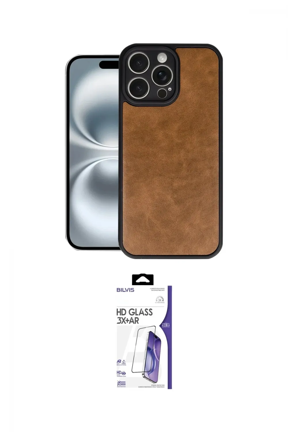 ieg™ iPhone 16 Pro Max Kılıf Kıvılcım Işık Serisi - Siyah Bilvis 3X AR HD Cam Ekran Koruyucu