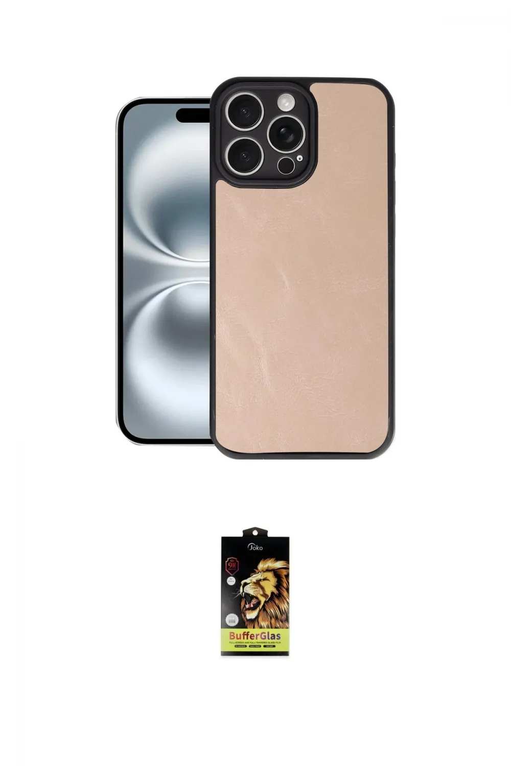 ieg™ iPhone 16 Pro Max Kılıf Kıvılcım Işık Serisi - Siyah Buffer Cam Ekran Koruyucu