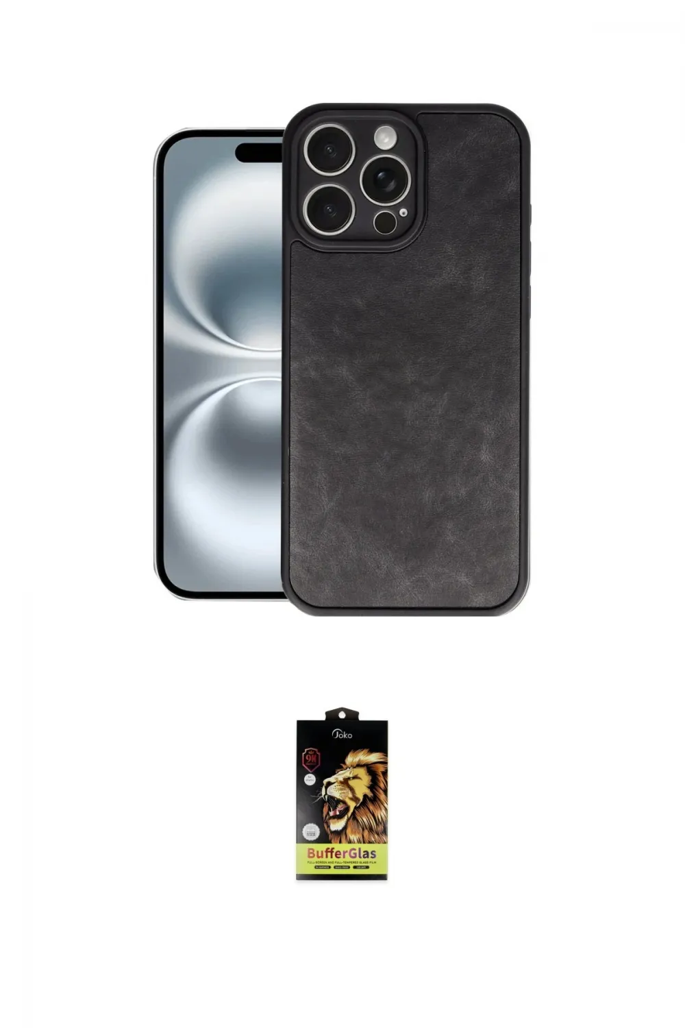ieg™ iPhone 16 Pro Max Kılıf Kıvılcım Işık Serisi - Siyah Buffer Cam Ekran Koruyucu