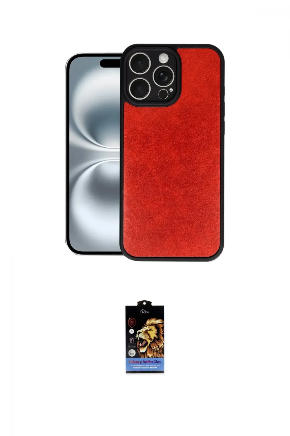 ieg™ iPhone 16 Pro Max Kılıf Kıvılcım Işık Serisi - Siyah Buffer Hayalet Cam Ekran Koruyucu