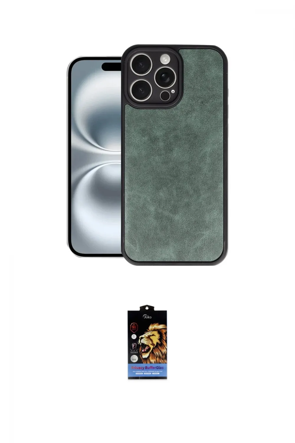 ieg™ iPhone 16 Pro Max Kılıf Kıvılcım Işık Serisi - Siyah Buffer Hayalet Cam Ekran Koruyucu
