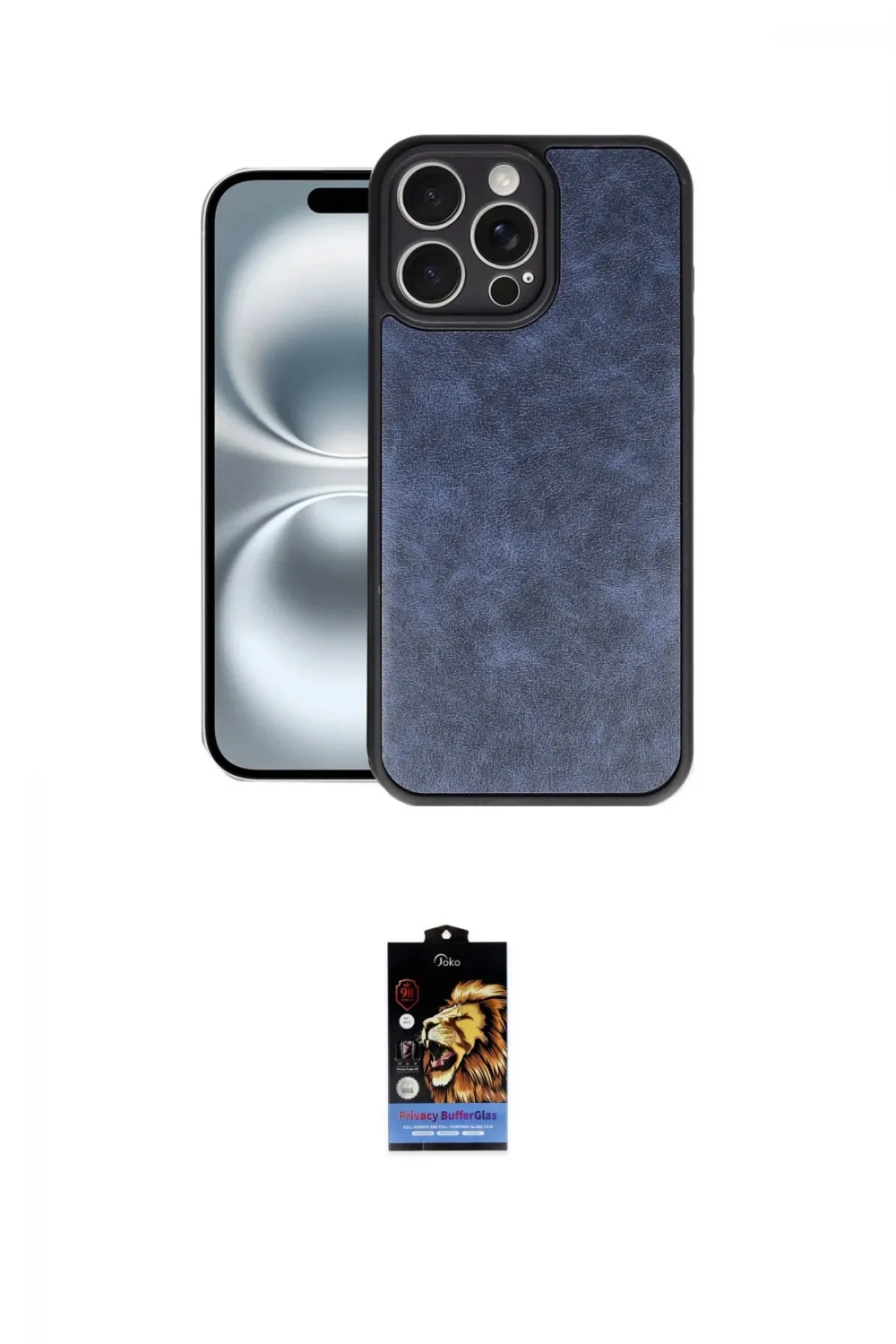 ieg™ iPhone 16 Pro Max Kılıf Kıvılcım Işık Serisi - Siyah Buffer Hayalet Cam Ekran Koruyucu