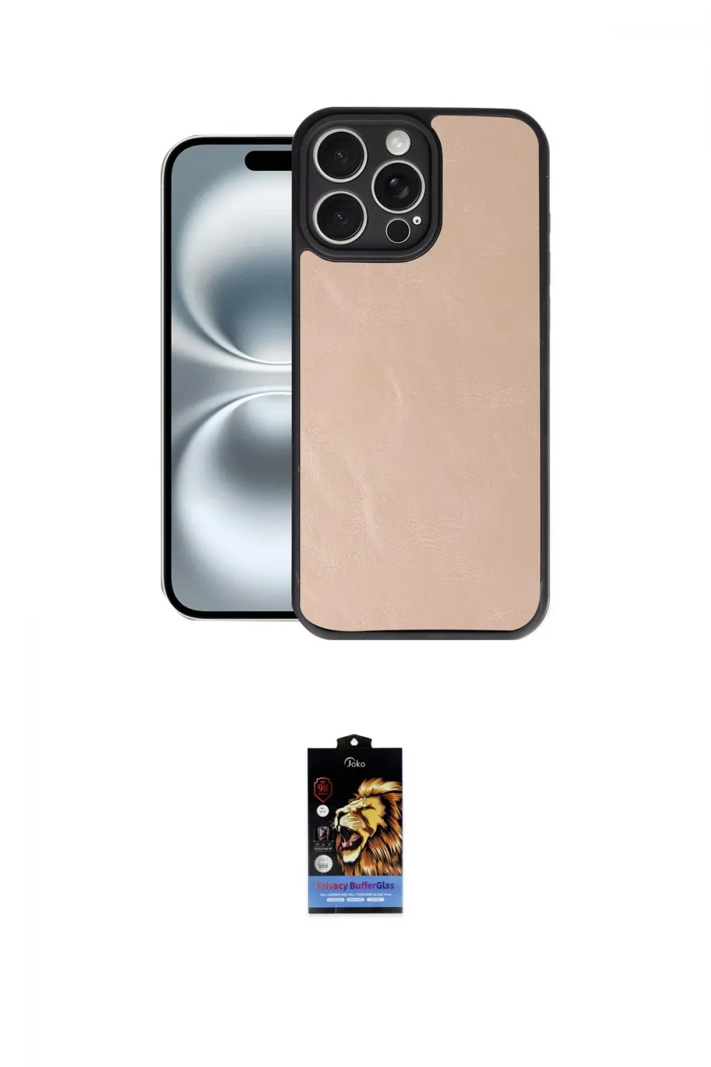 ieg™ iPhone 16 Pro Max Kılıf Kıvılcım Işık Serisi - Siyah Buffer Hayalet Cam Ekran Koruyucu