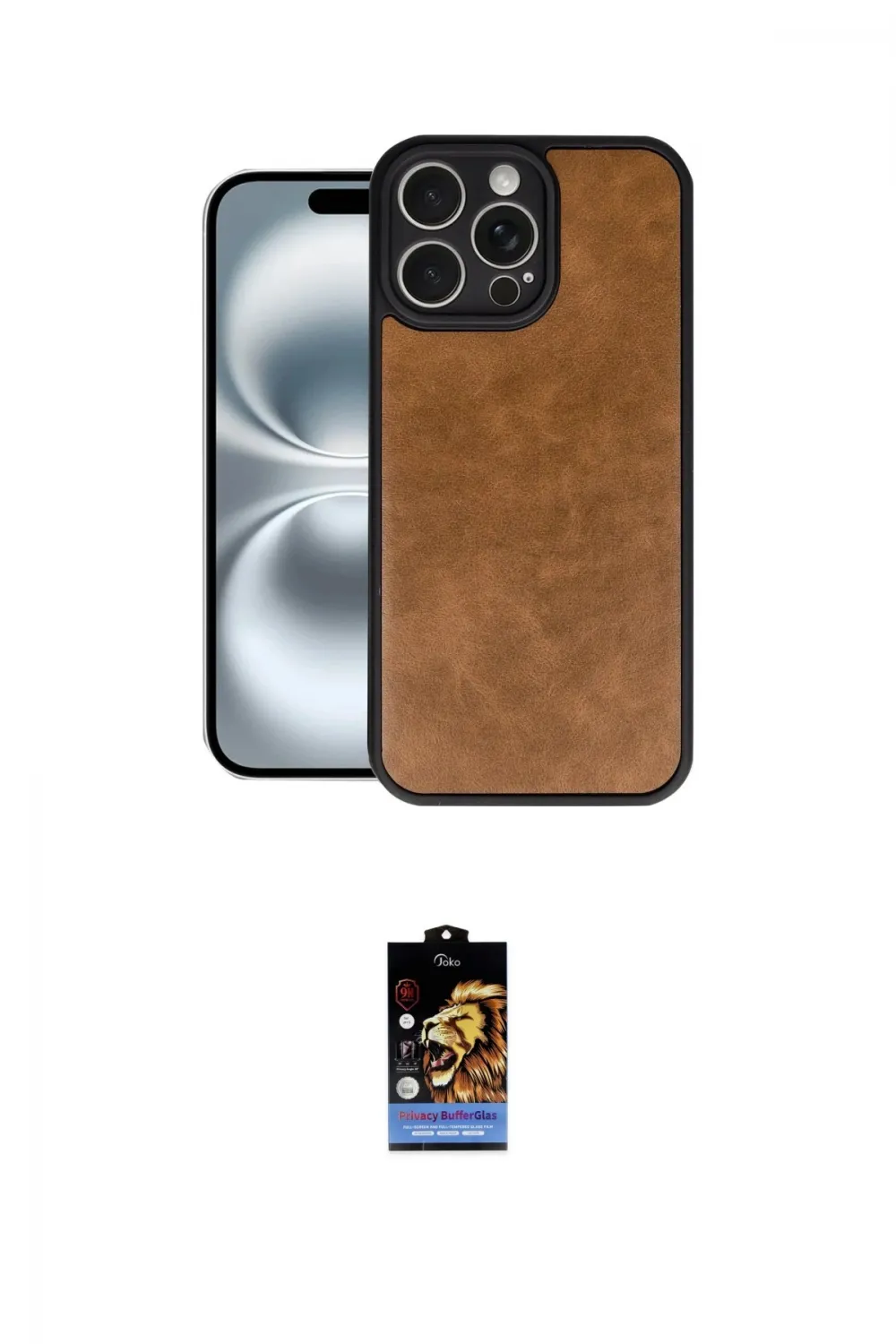 ieg™ iPhone 16 Pro Max Kılıf Kıvılcım Işık Serisi - Siyah Buffer Hayalet Cam Ekran Koruyucu