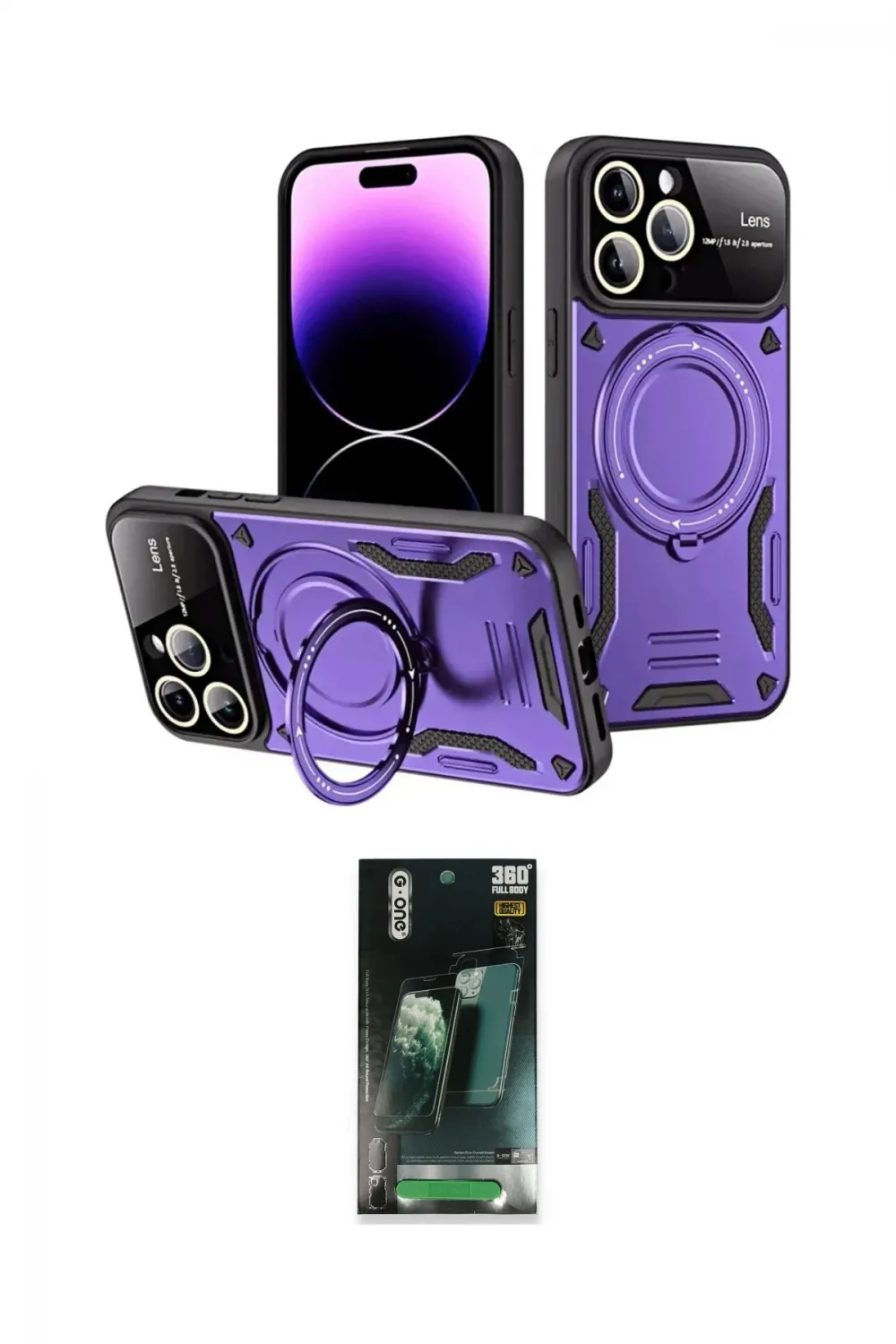 ieg™ iPhone 16 Pro Max Kılıf Kıvılcım Modern Serisi - Siyah 360 Mat Full Body Arka Koruyucu