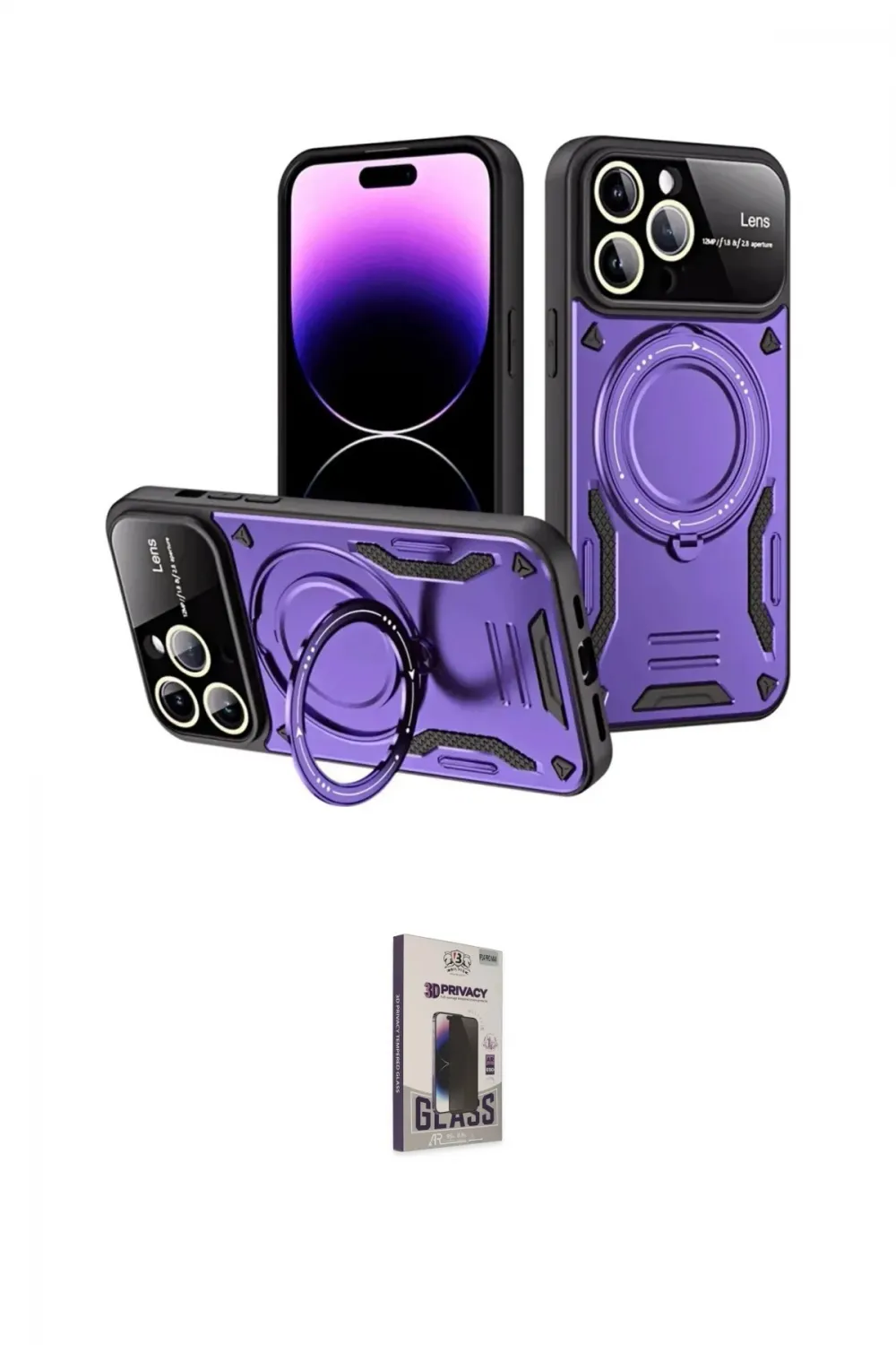 ieg™ iPhone 16 Pro Max Kılıf Kıvılcım Modern Serisi - Siyah Bilvis Hayalet Cam Ekran Koruyucu