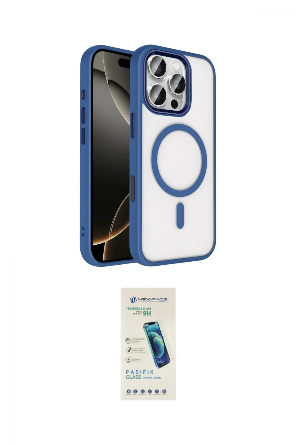 ieg™ iPhone 16 Pro Max Kılıf Kıvılcım Prime - Şeffaf Pasifik Cam Ekran Koruyucu