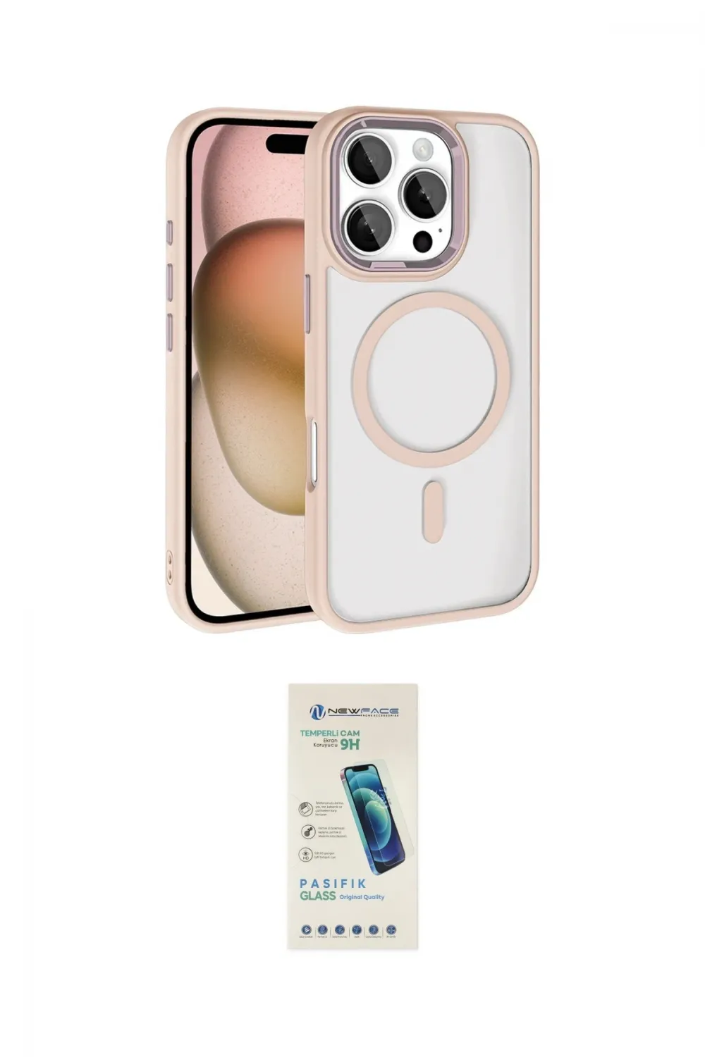 ieg™ iPhone 16 Pro Max Kılıf Kıvılcım Prime - Şeffaf Pasifik Cam Ekran Koruyucu