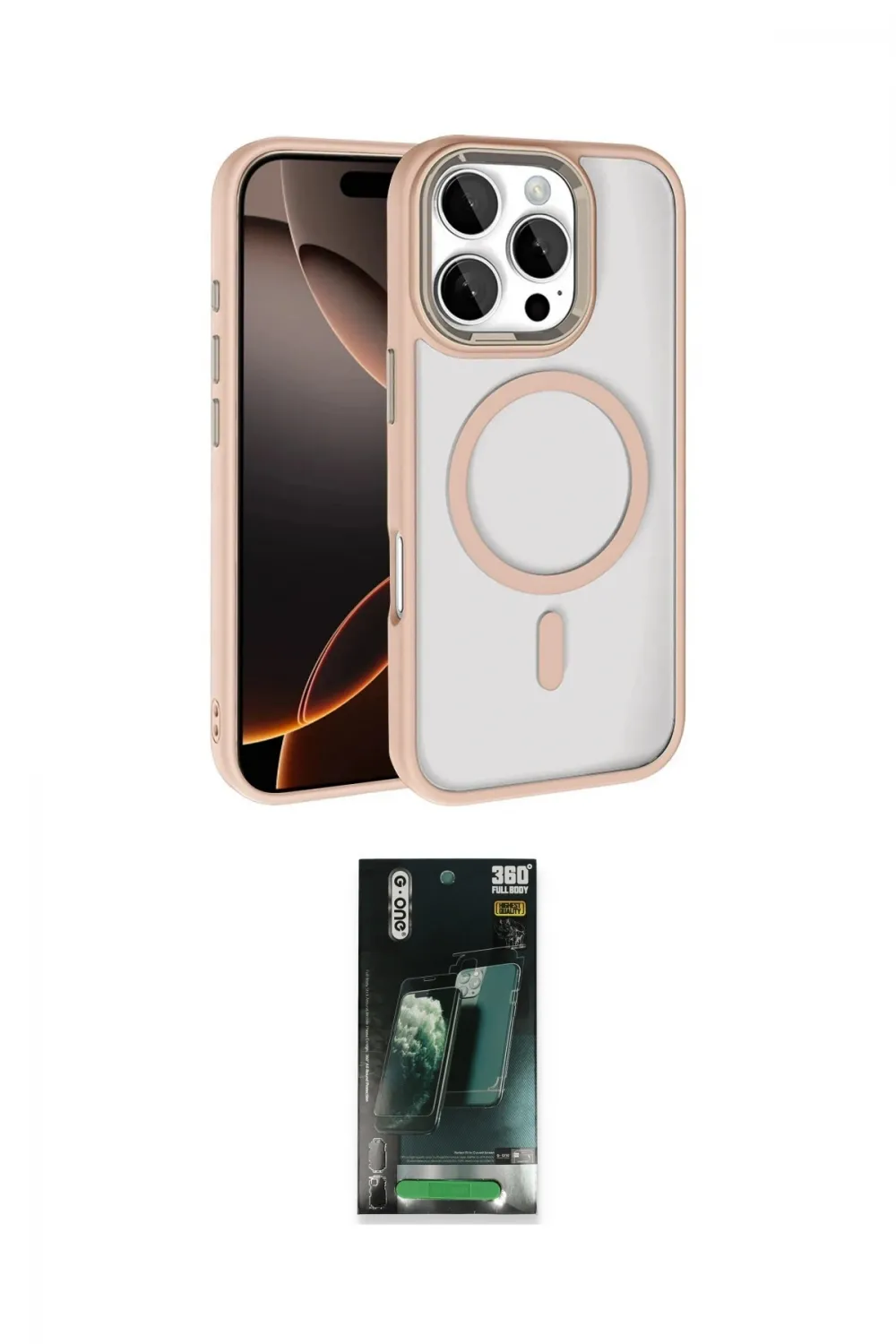ieg™ iPhone 16 Pro Max Kılıf Kıvılcım Prime - Siyah 360 Mat Full Body Arka Koruyucu