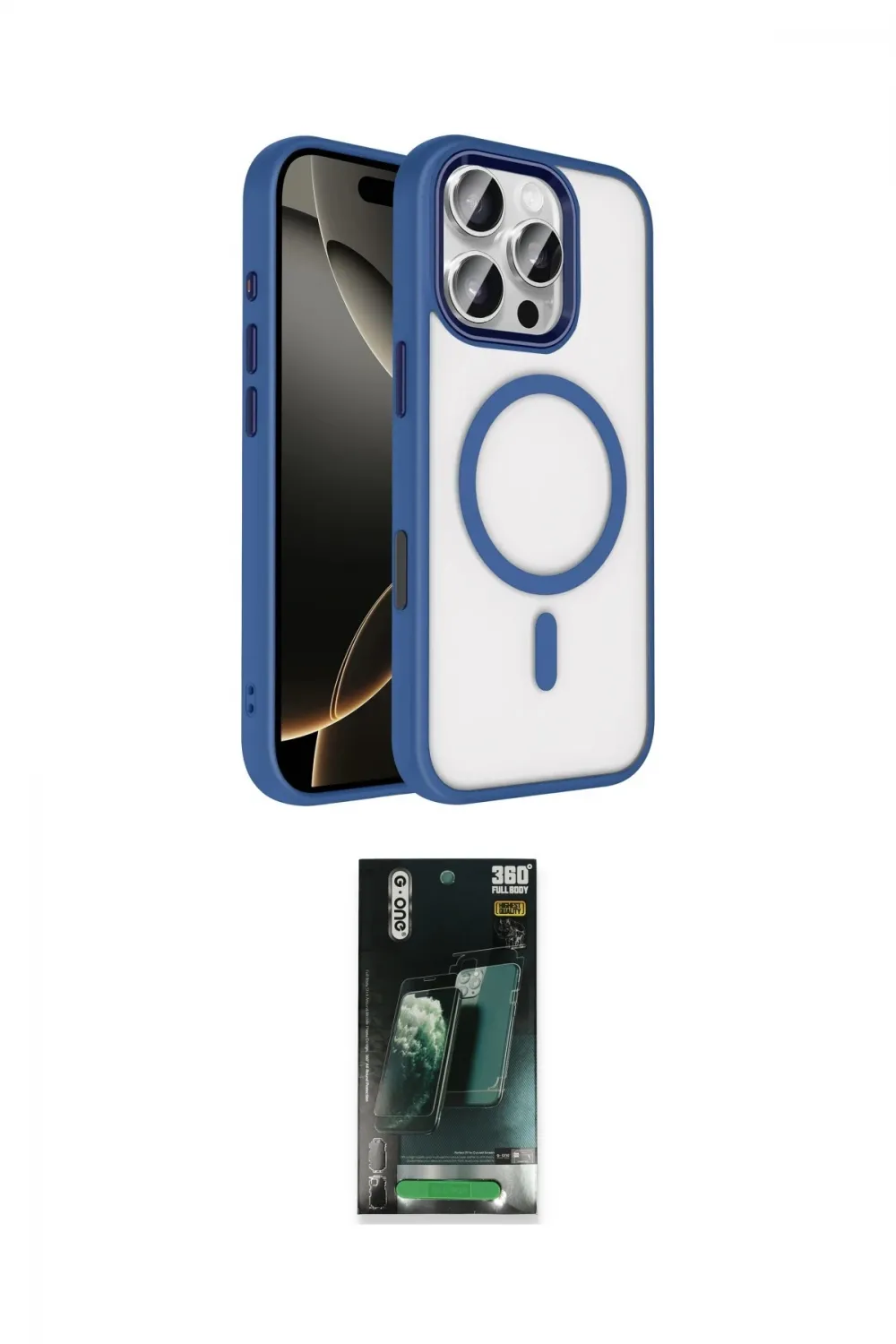 ieg™ iPhone 16 Pro Max Kılıf Kıvılcım Prime - Siyah 360 Mat Full Body Arka Koruyucu