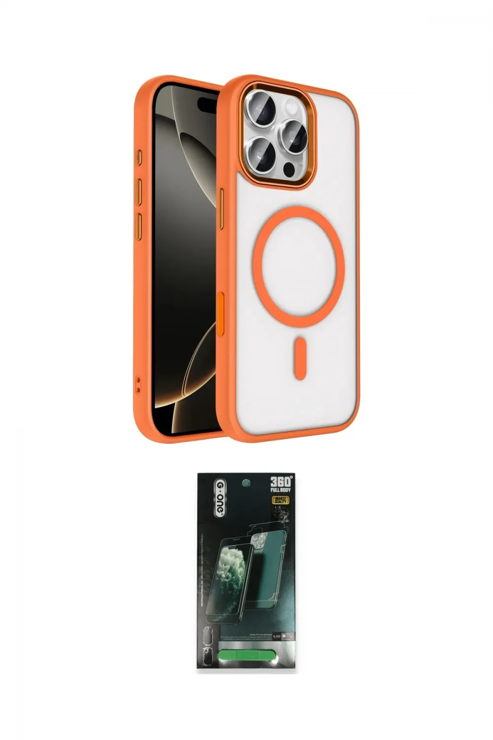 ieg™ iPhone 16 Pro Max Kılıf Kıvılcım Prime - Siyah 360 Mat Full Body Arka Koruyucu