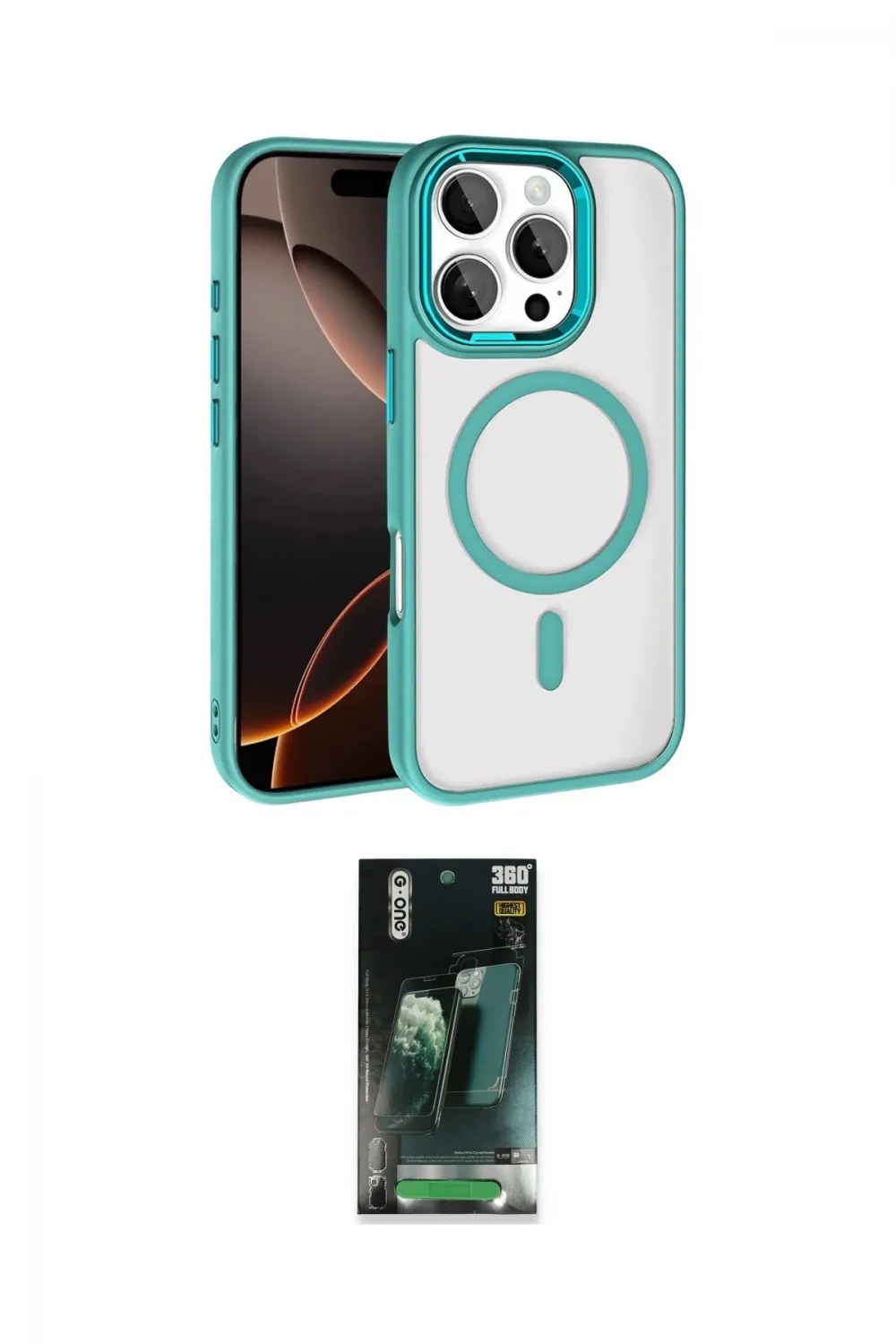 ieg™ iPhone 16 Pro Max Kılıf Kıvılcım Prime - Siyah 360 Mat Full Body Arka Koruyucu