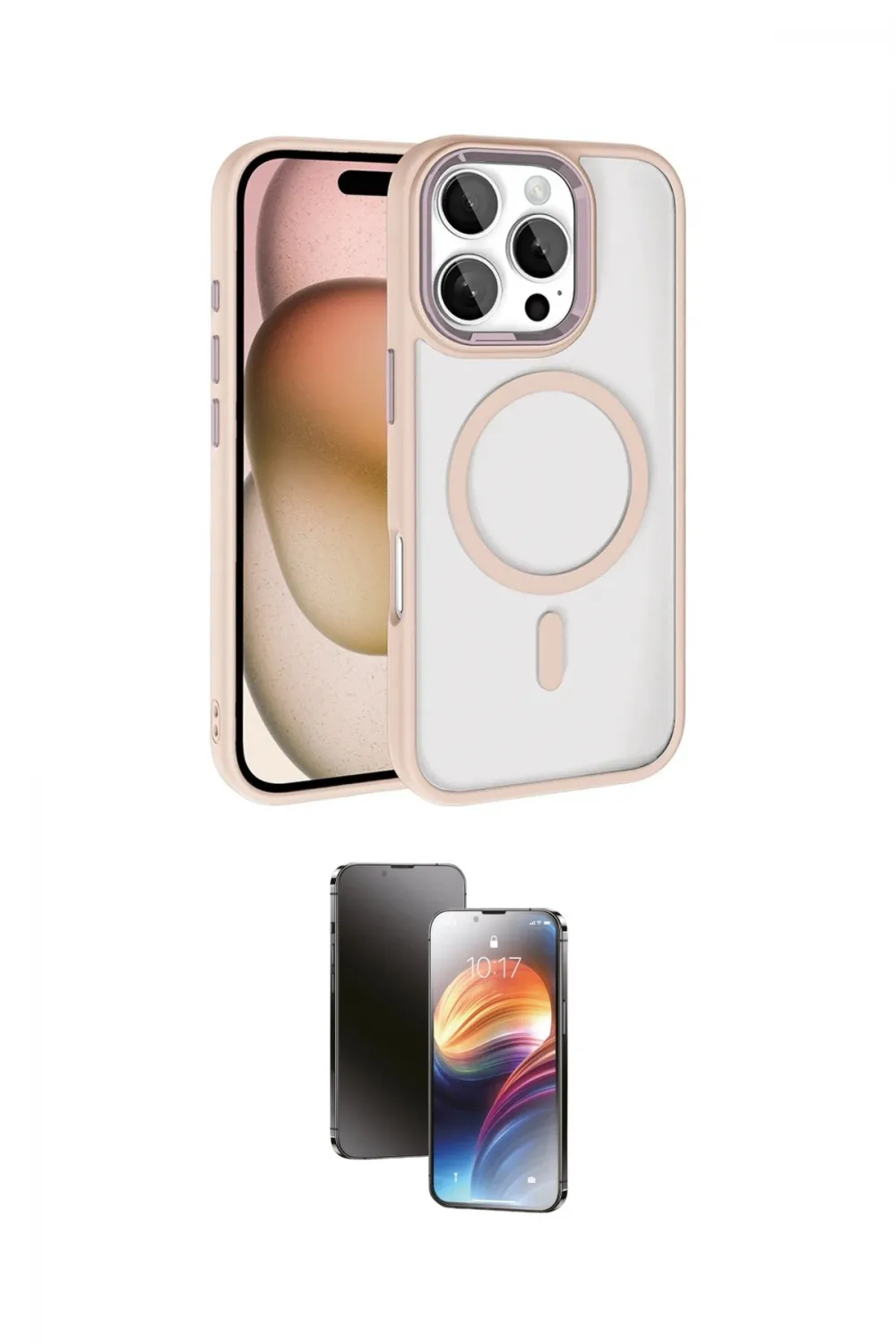 ieg™ iPhone 16 Pro Max Kılıf Kıvılcım Prime - Siyah 3D Antistatik Mat Seramik Nano Ekran Koruyucu