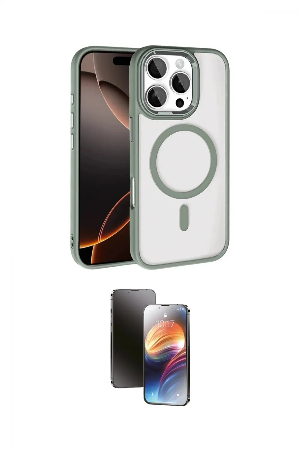 ieg™ iPhone 16 Pro Max Kılıf Kıvılcım Prime - Siyah 3D Antistatik Mat Seramik Nano Ekran Koruyucu