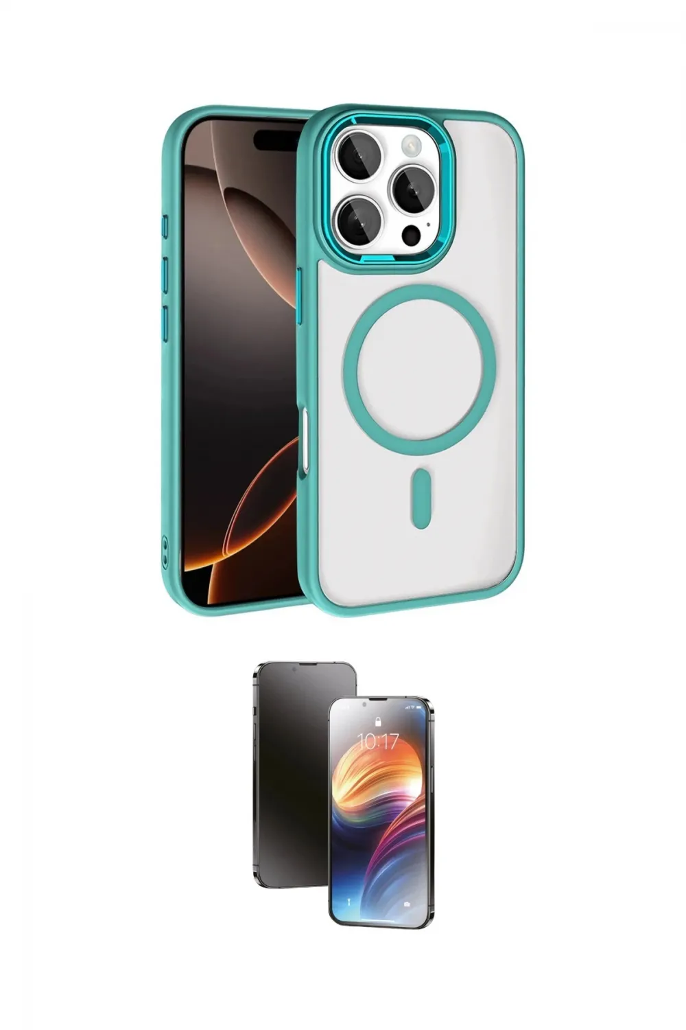 ieg™ iPhone 16 Pro Max Kılıf Kıvılcım Prime - Siyah 3D Antistatik Mat Seramik Nano Ekran Koruyucu