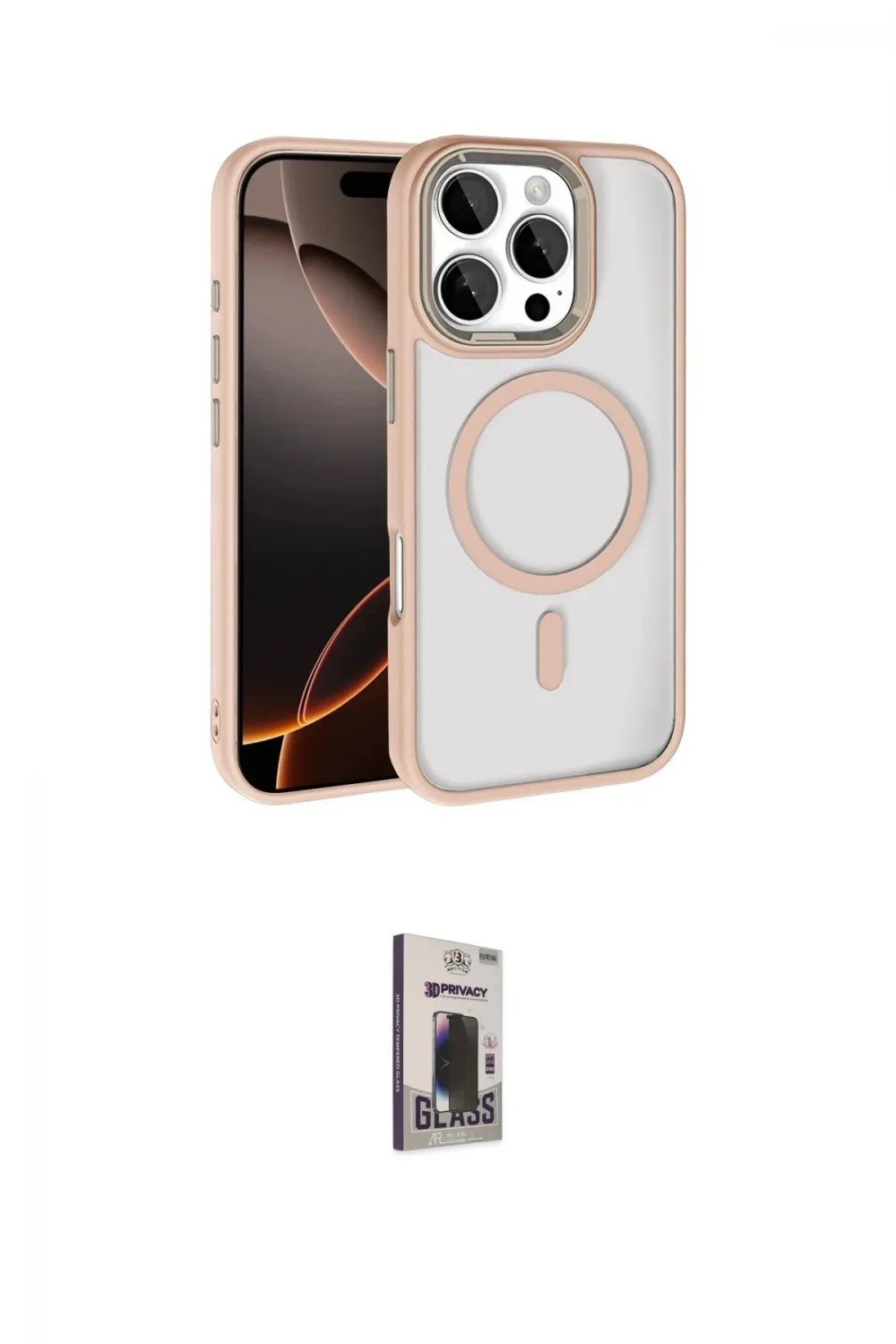 ieg™ iPhone 16 Pro Max Kılıf Kıvılcım Prime - Siyah Bilvis Hayalet Cam Ekran Koruyucu