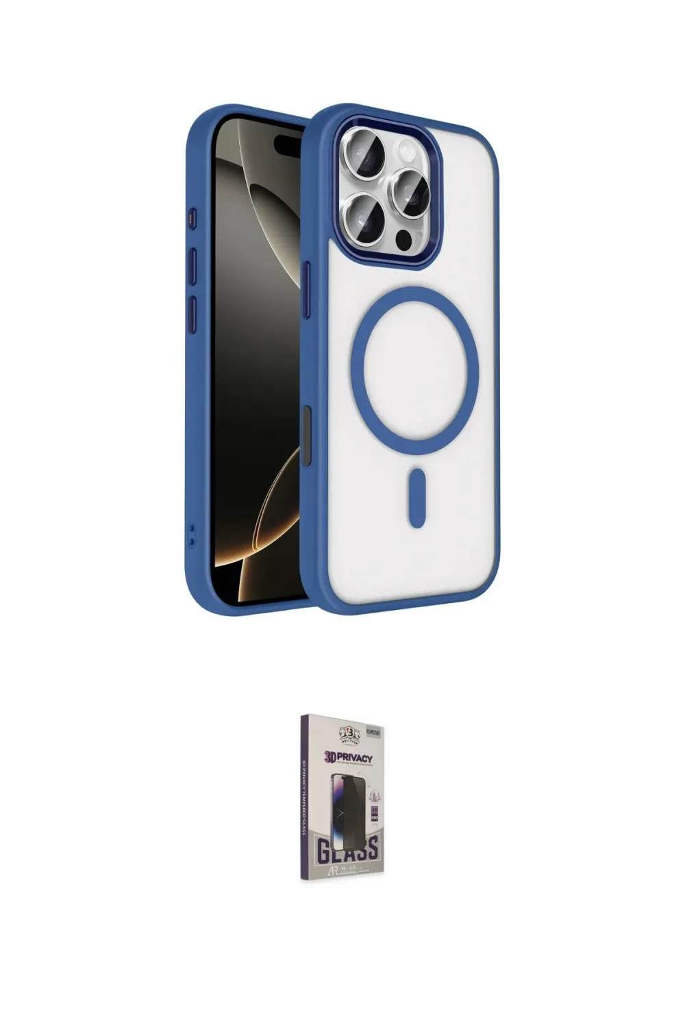 ieg™ iPhone 16 Pro Max Kılıf Kıvılcım Prime - Siyah Bilvis Hayalet Cam Ekran Koruyucu