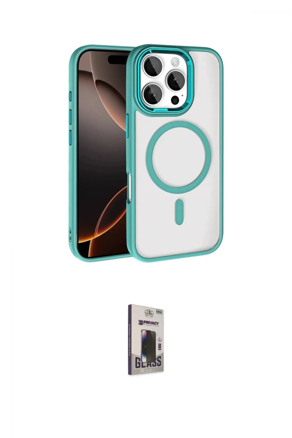 ieg™ iPhone 16 Pro Max Kılıf Kıvılcım Prime - Siyah Bilvis Hayalet Cam Ekran Koruyucu
